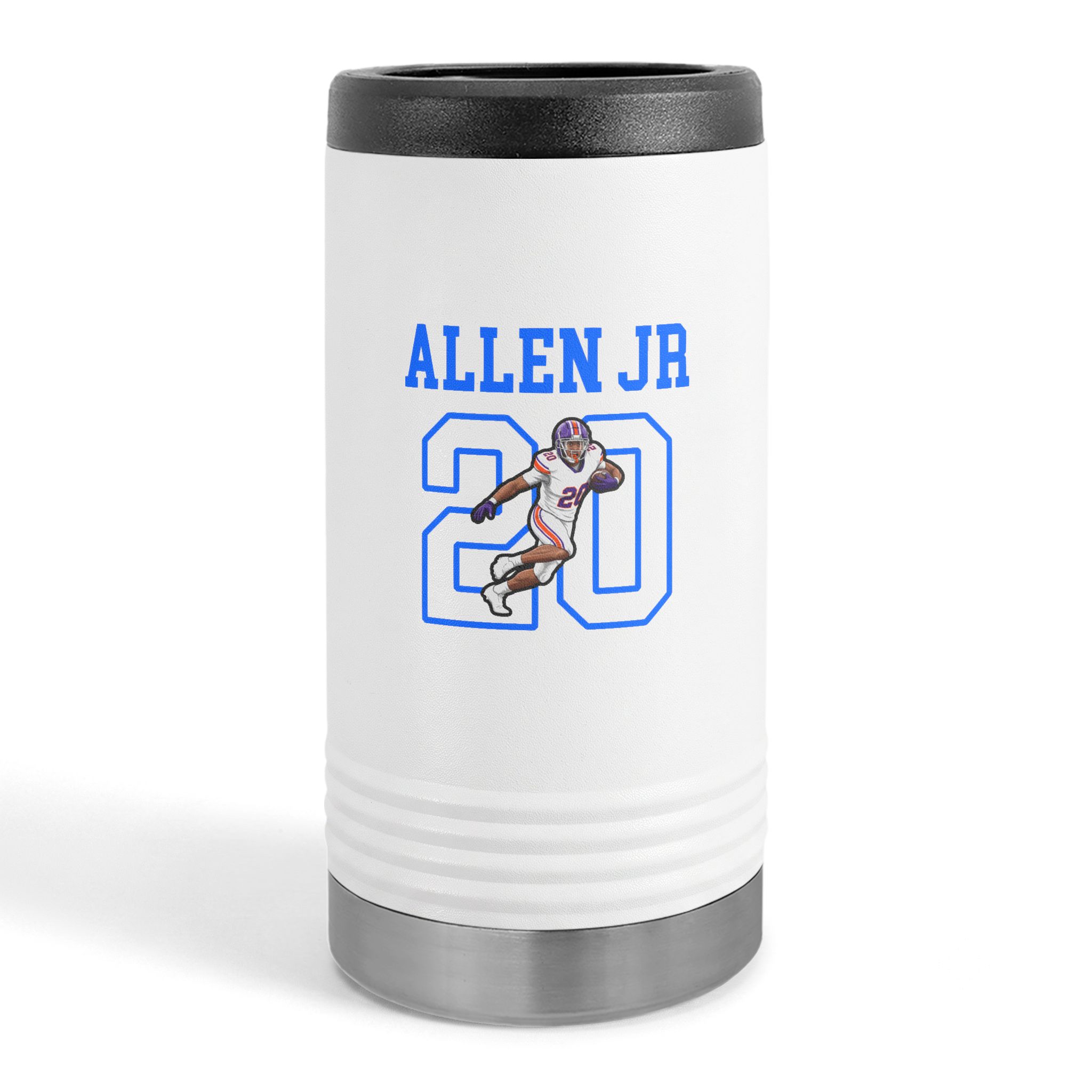 Slim Stainless Can Cooler — character_shirsey in White