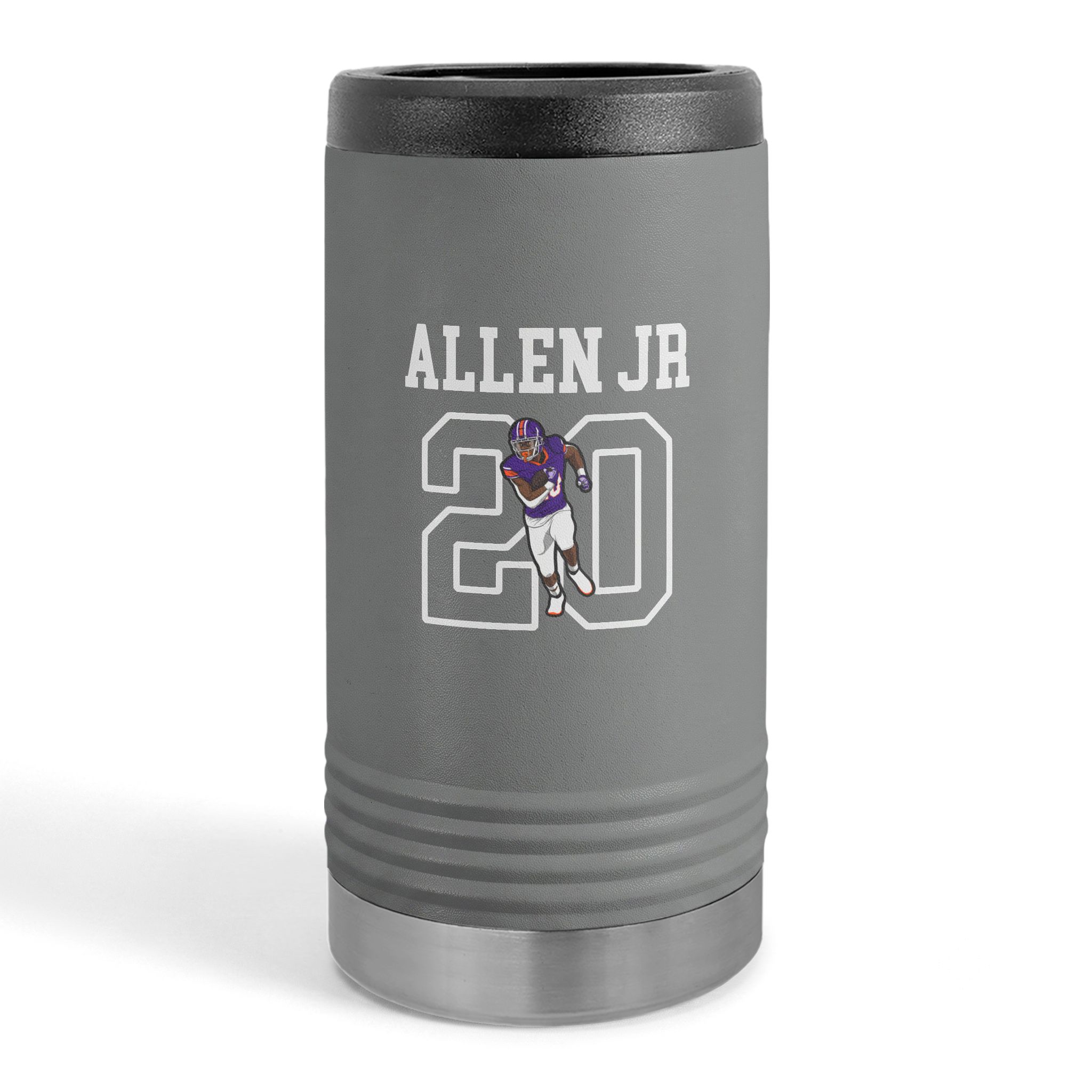 Slim Stainless Can Cooler — character_shirsey in Grey