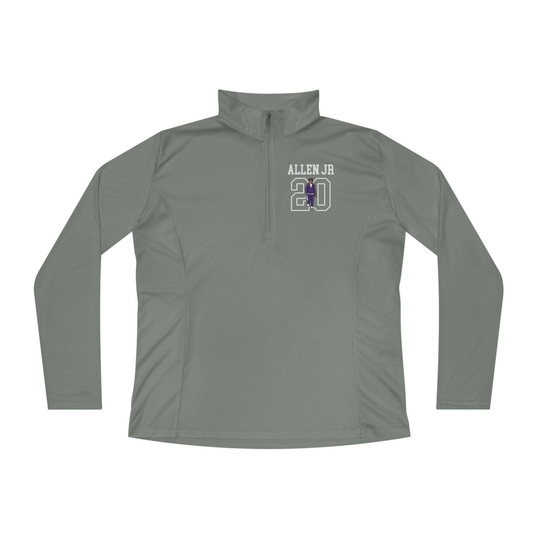 Women's Q-Zip Pullover — character_shirsey in Grey