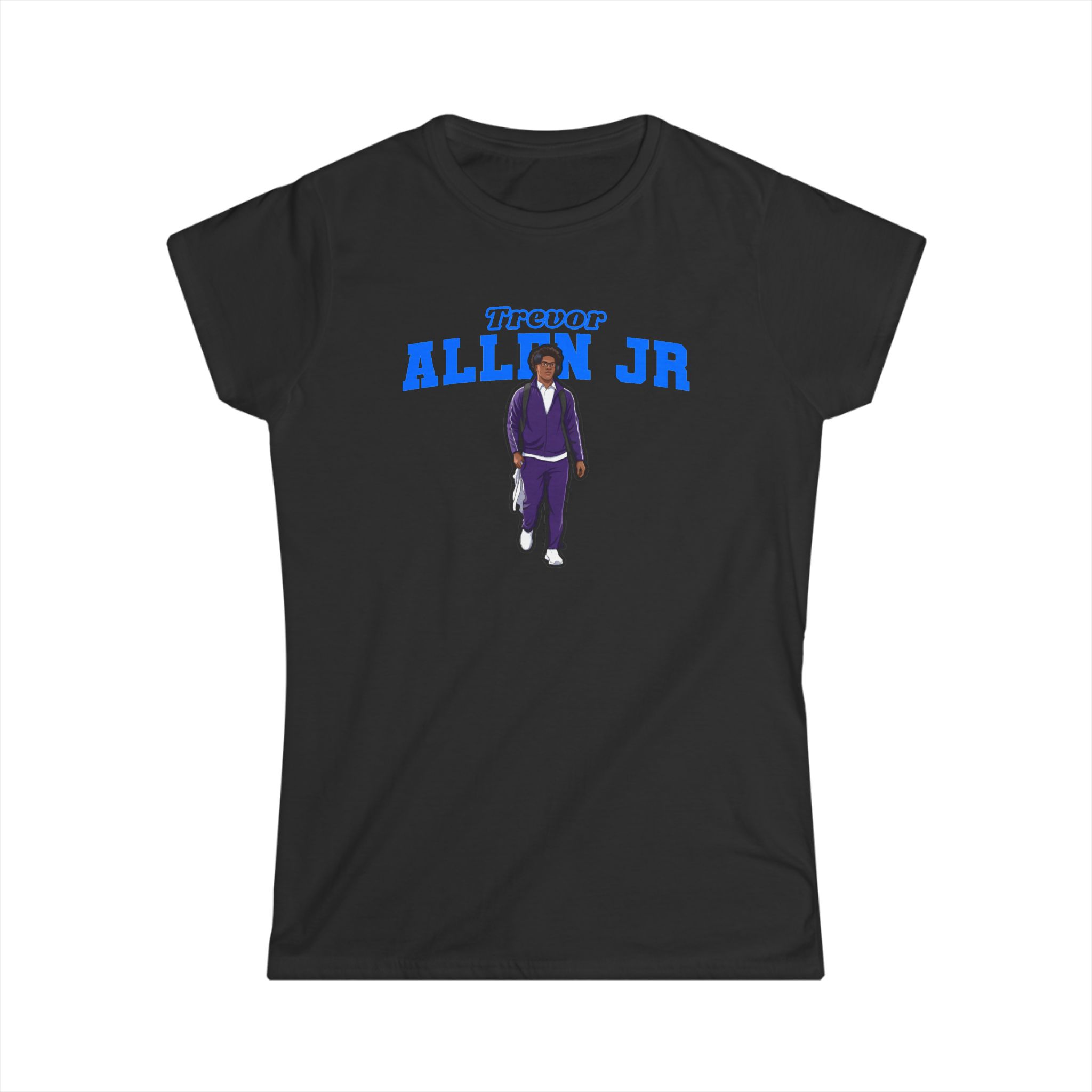 Women's Softstyle Tee — character_name_arch in Black