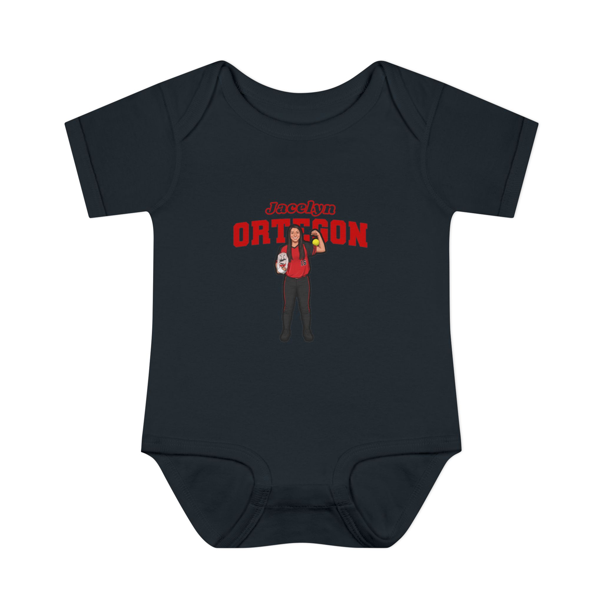 Baby Onesie — character_name_arch in Black