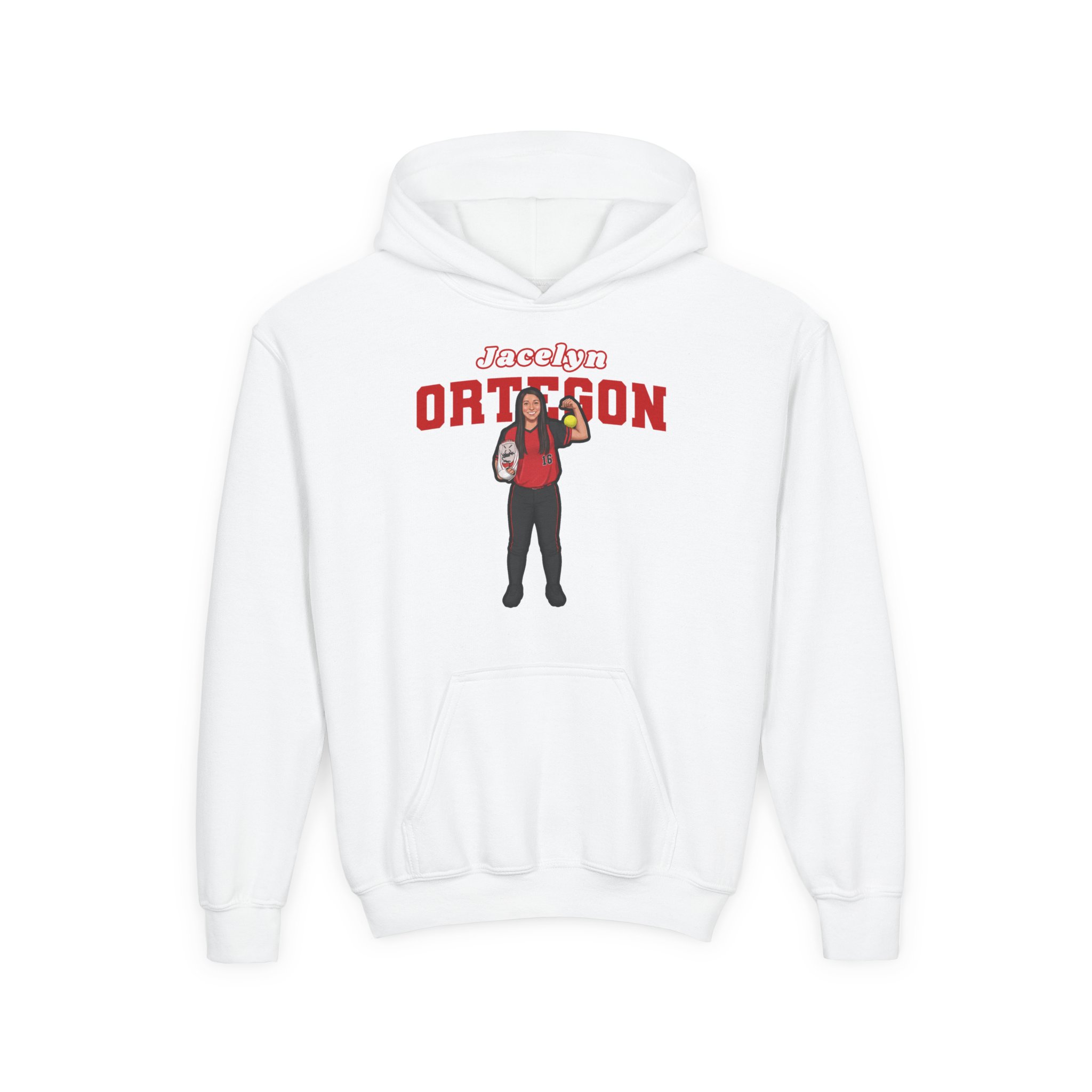 Youth Hoodie — character_name_arch in White