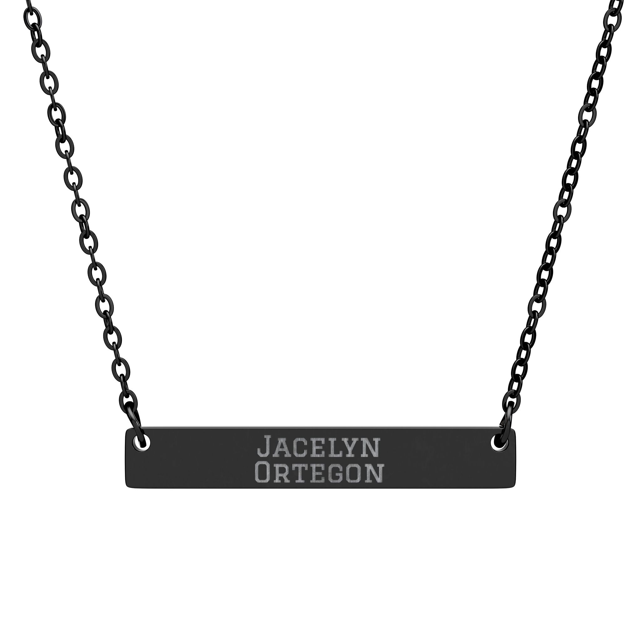 Engraved Bar Necklace — Classic in Black