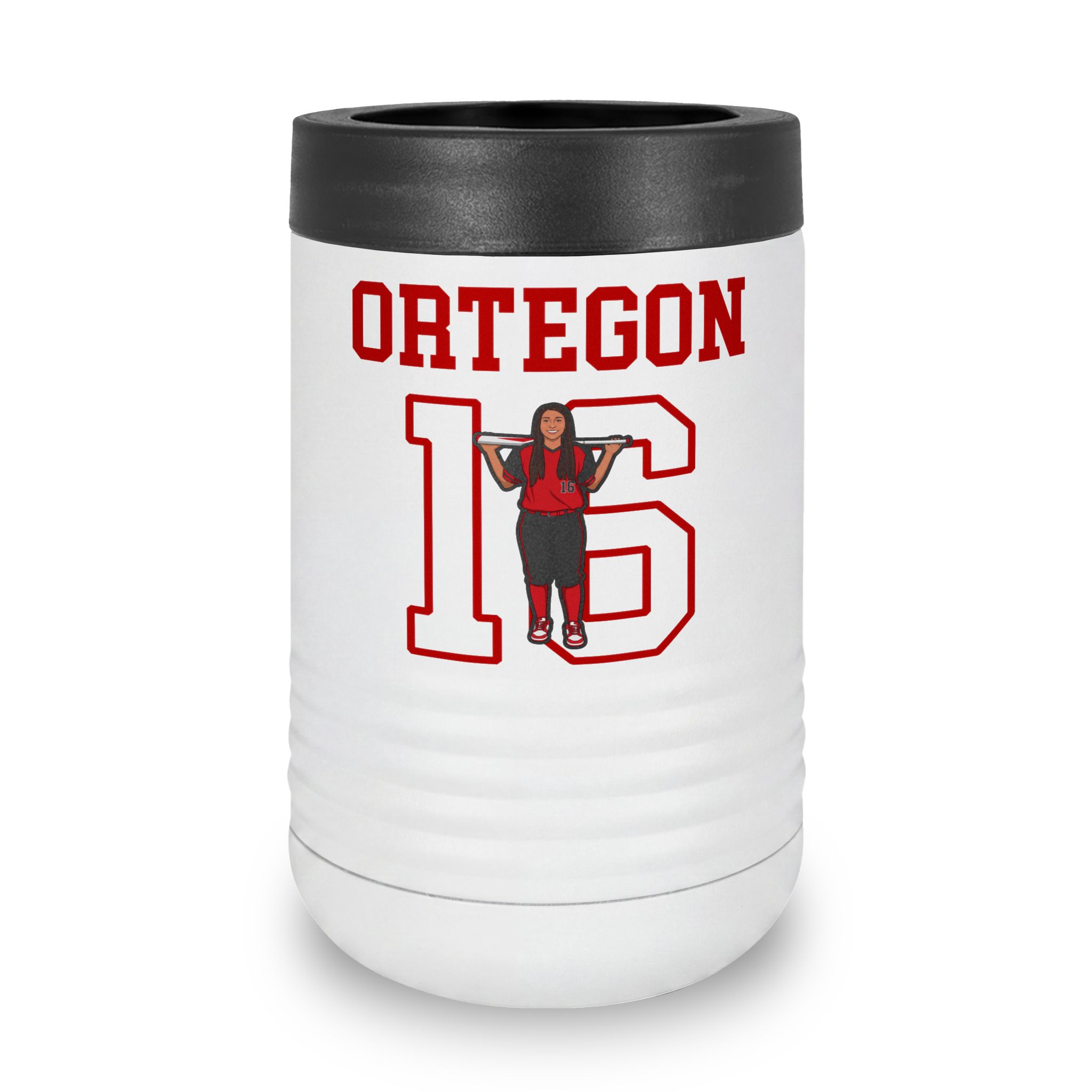 Stainless Can Cooler — character_shirsey in White
