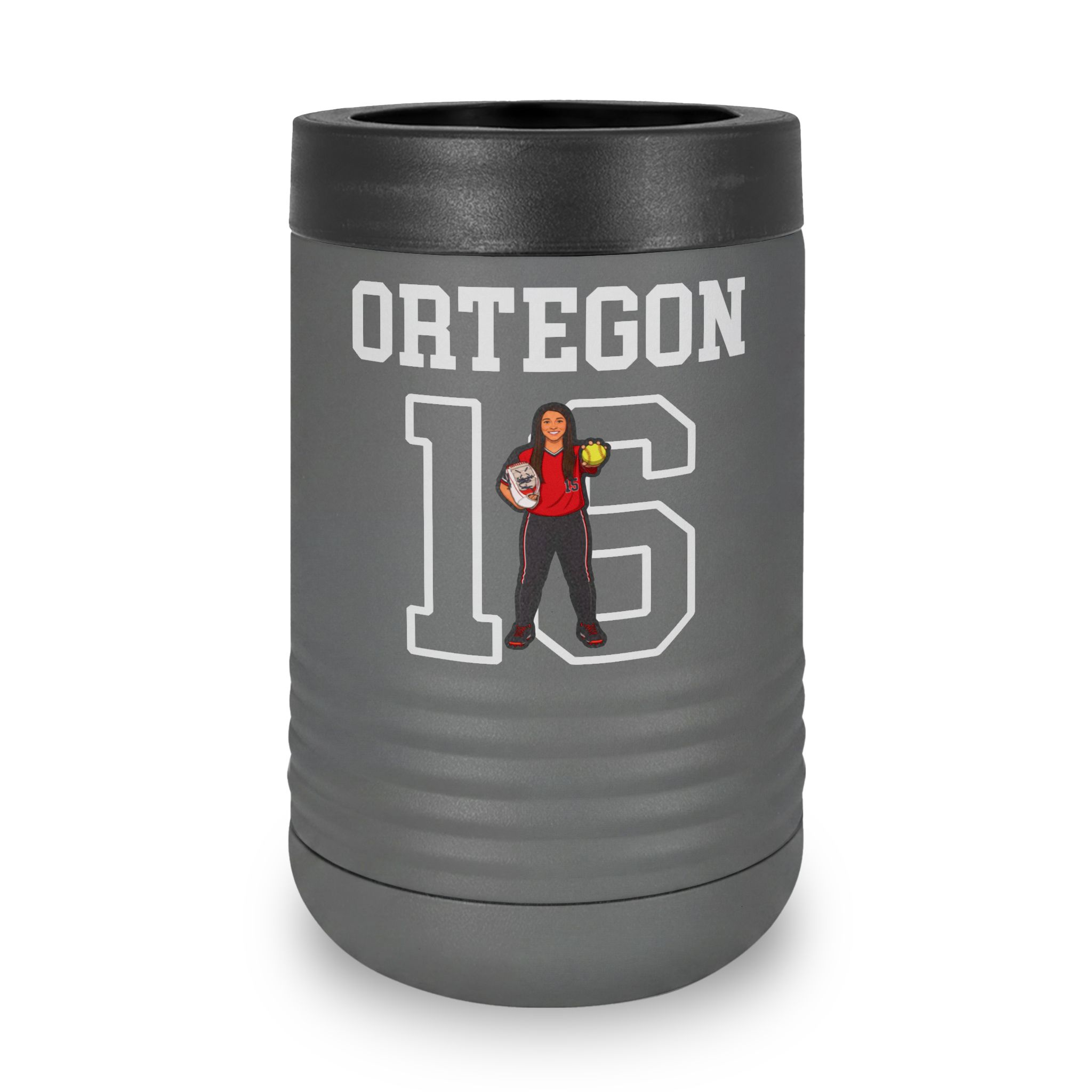 Stainless Can Cooler — character_shirsey in Grey