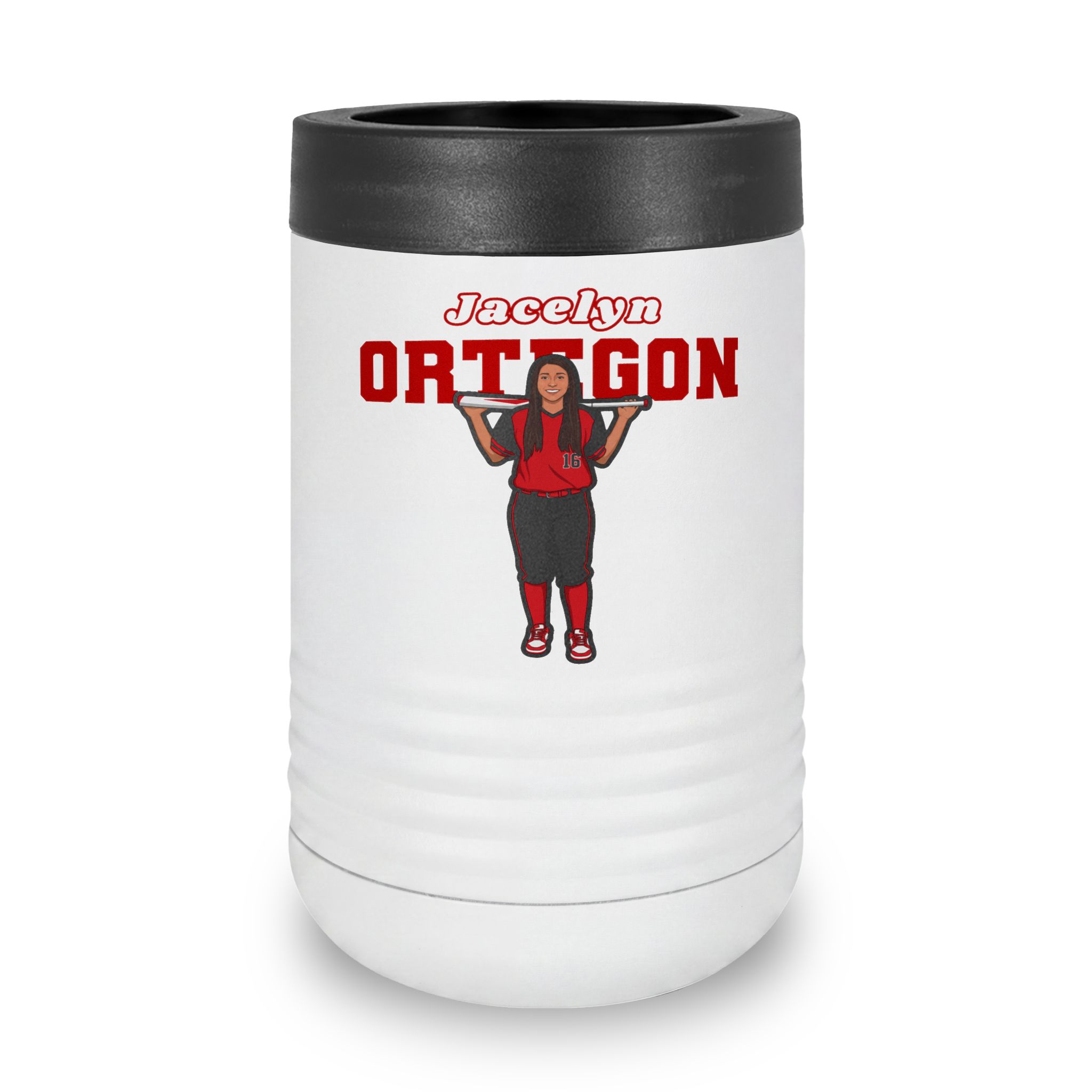 Stainless Can Cooler — character_name_arch in White