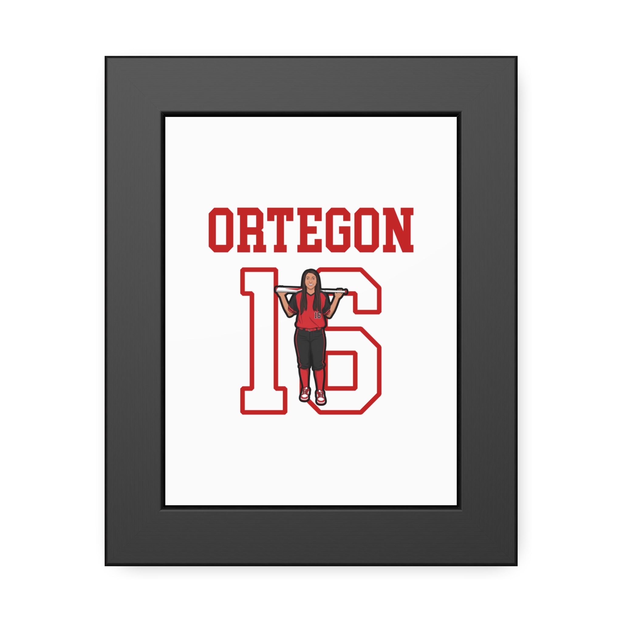 Framed Poster — character_shirsey in Black