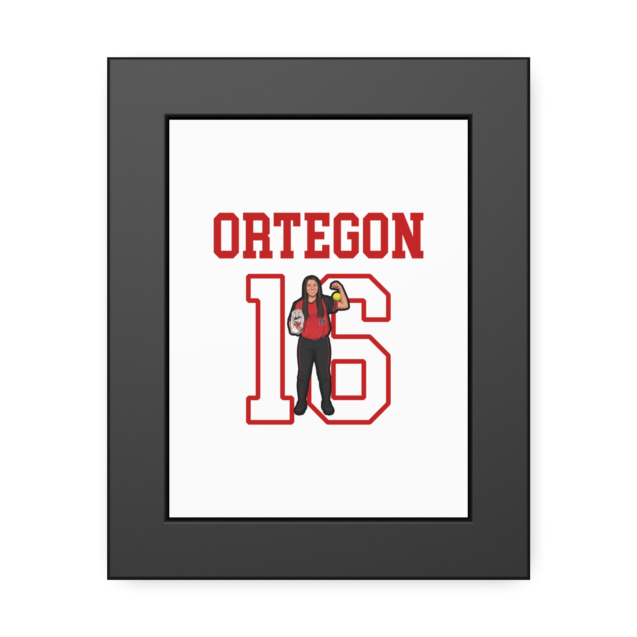 Framed Poster — character_shirsey in Black