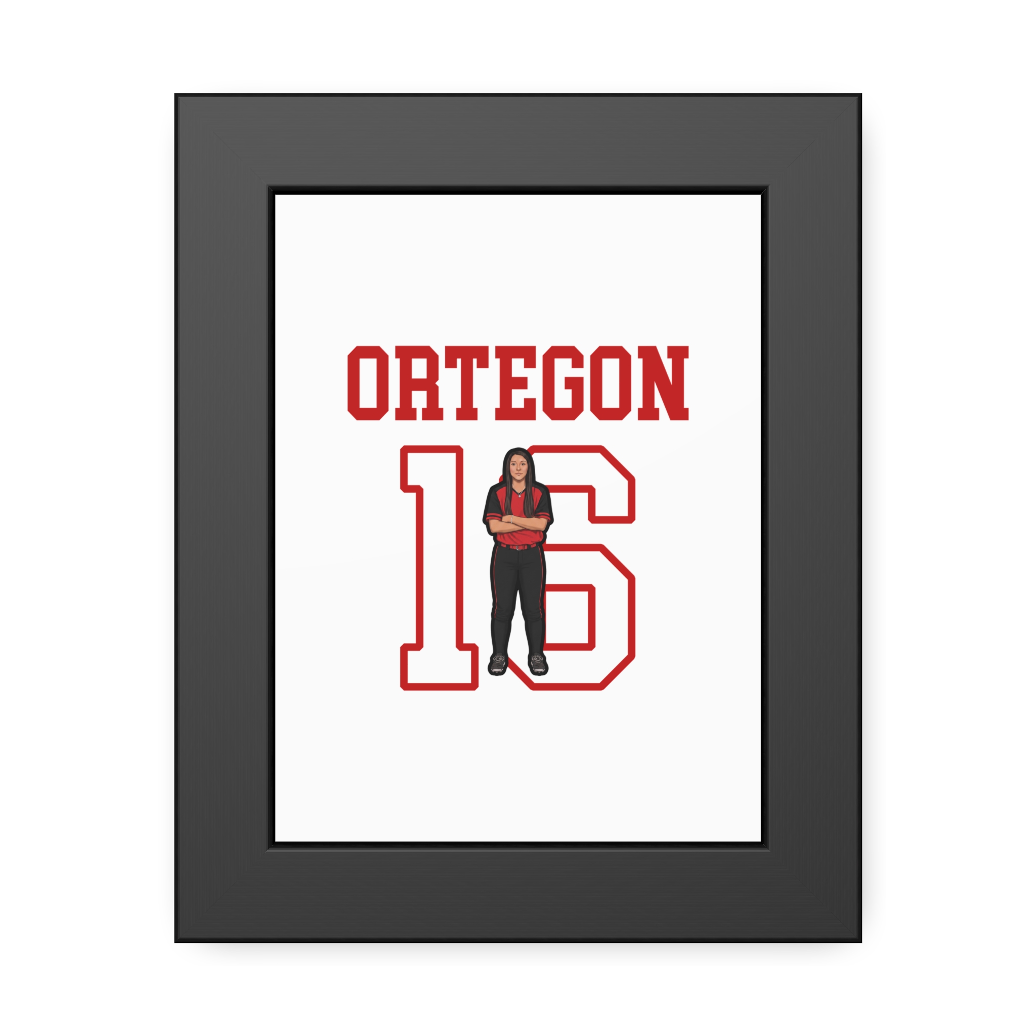 Framed Poster — character_shirsey in Black