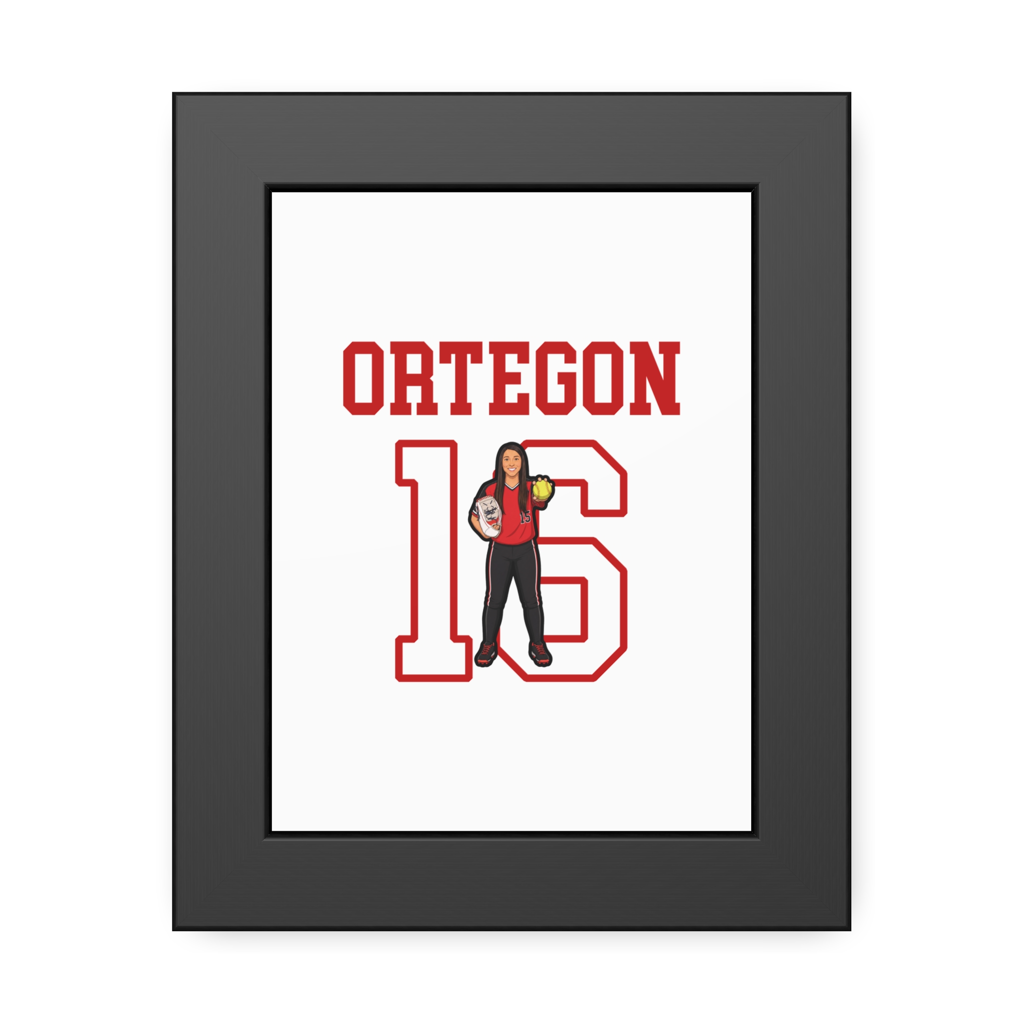 Framed Poster — character_shirsey in Black