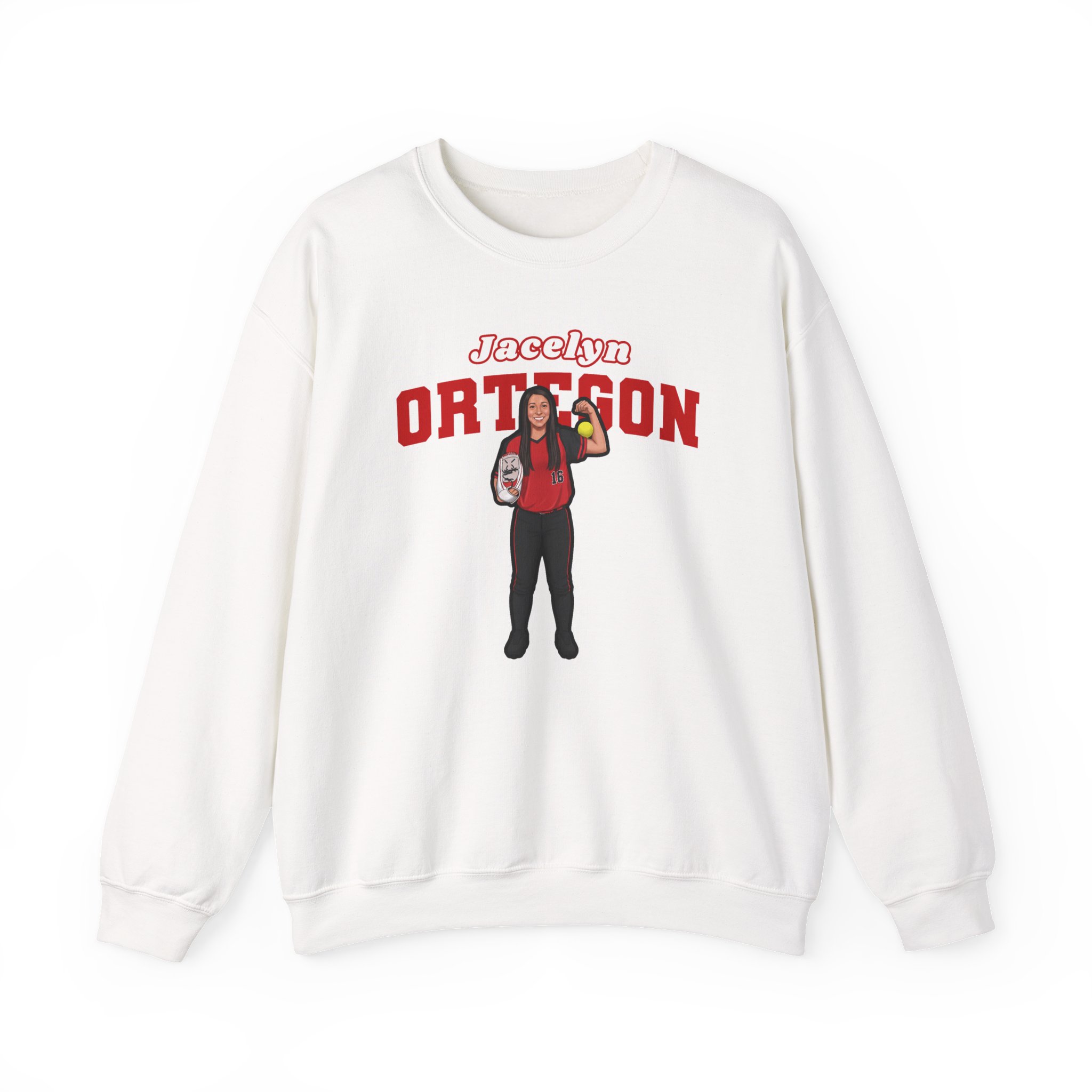 Crewneck Sweatshirt — character_name_arch in White