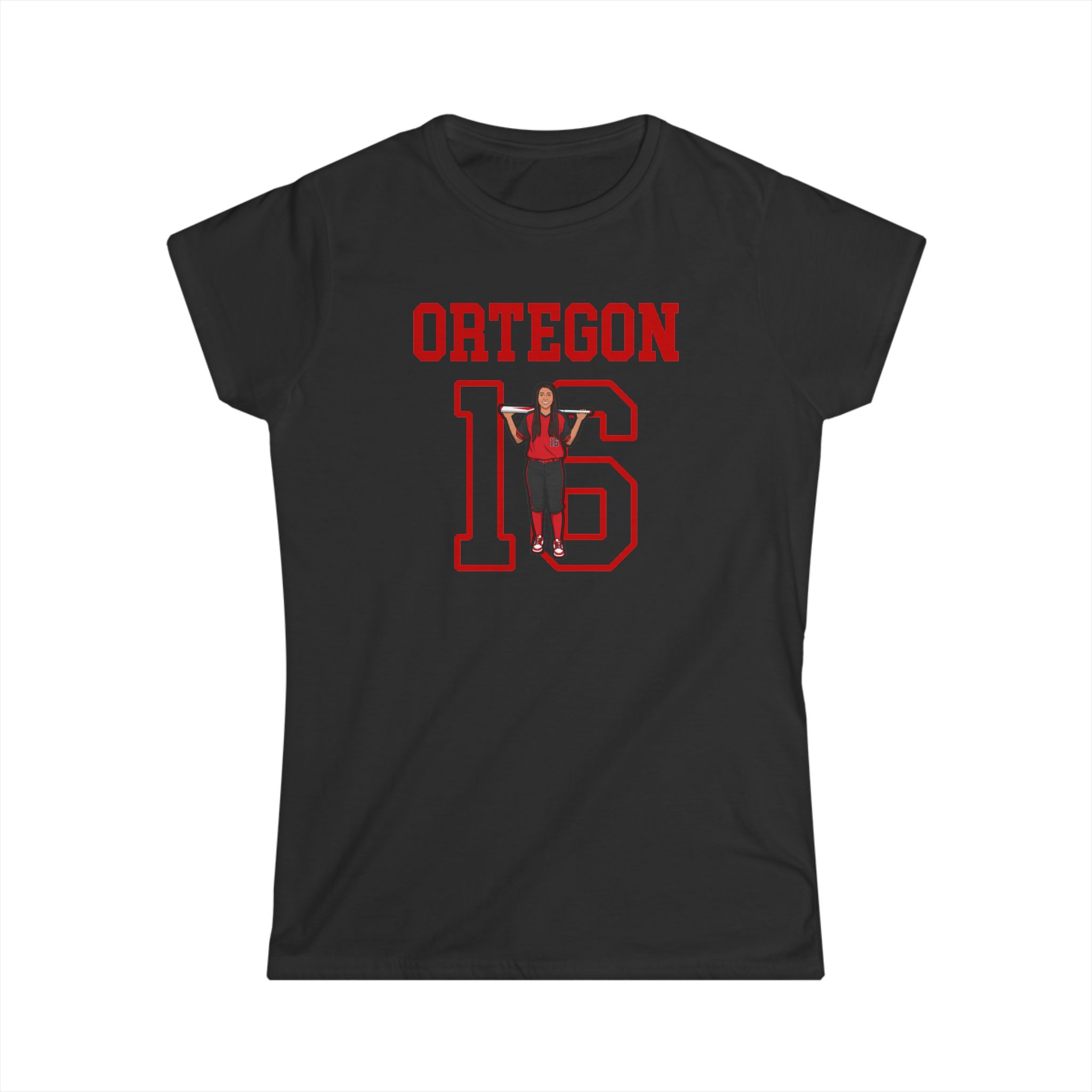 Women's Softstyle Tee — character_shirsey in Black