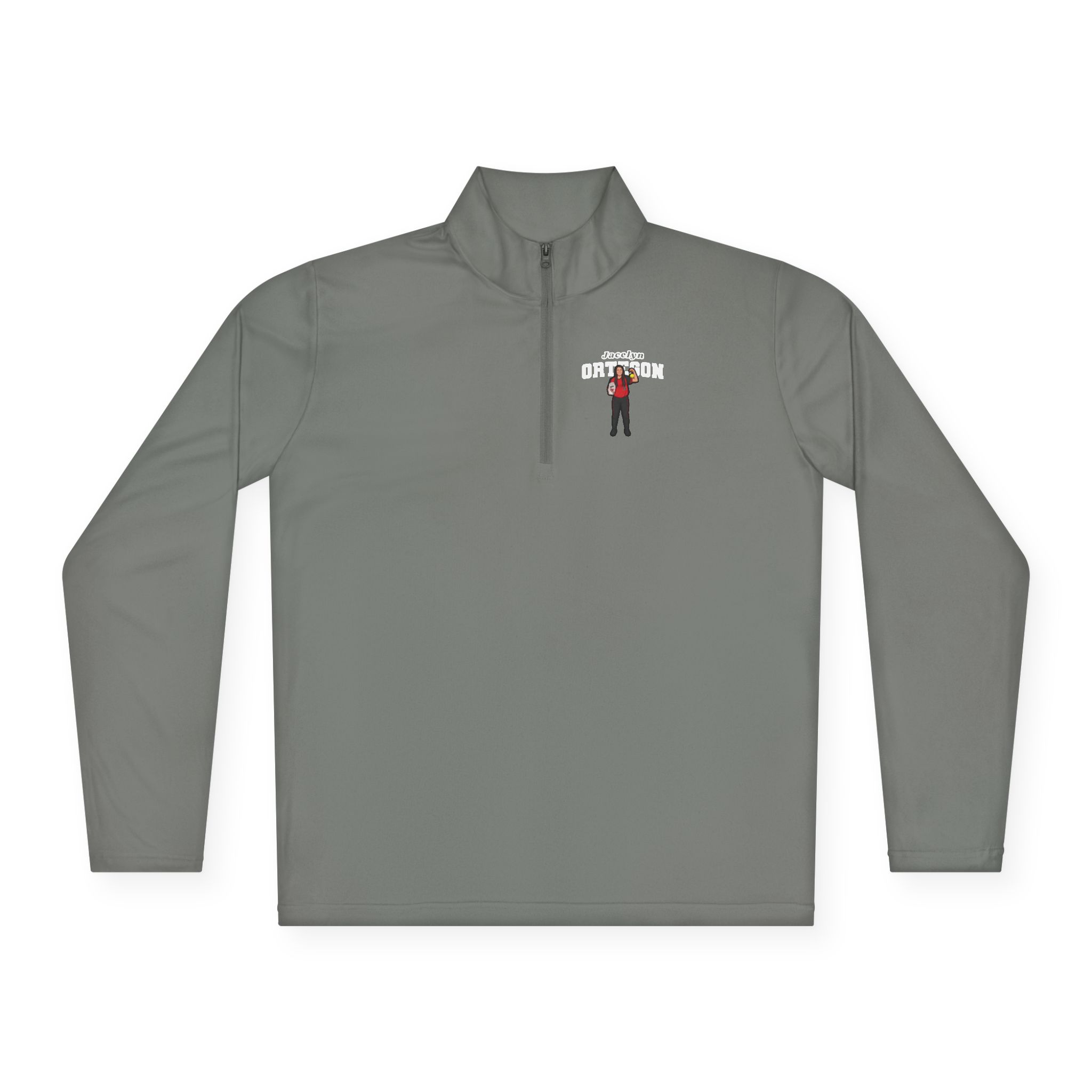 Q-Zip Pullover — character_name_arch in Grey