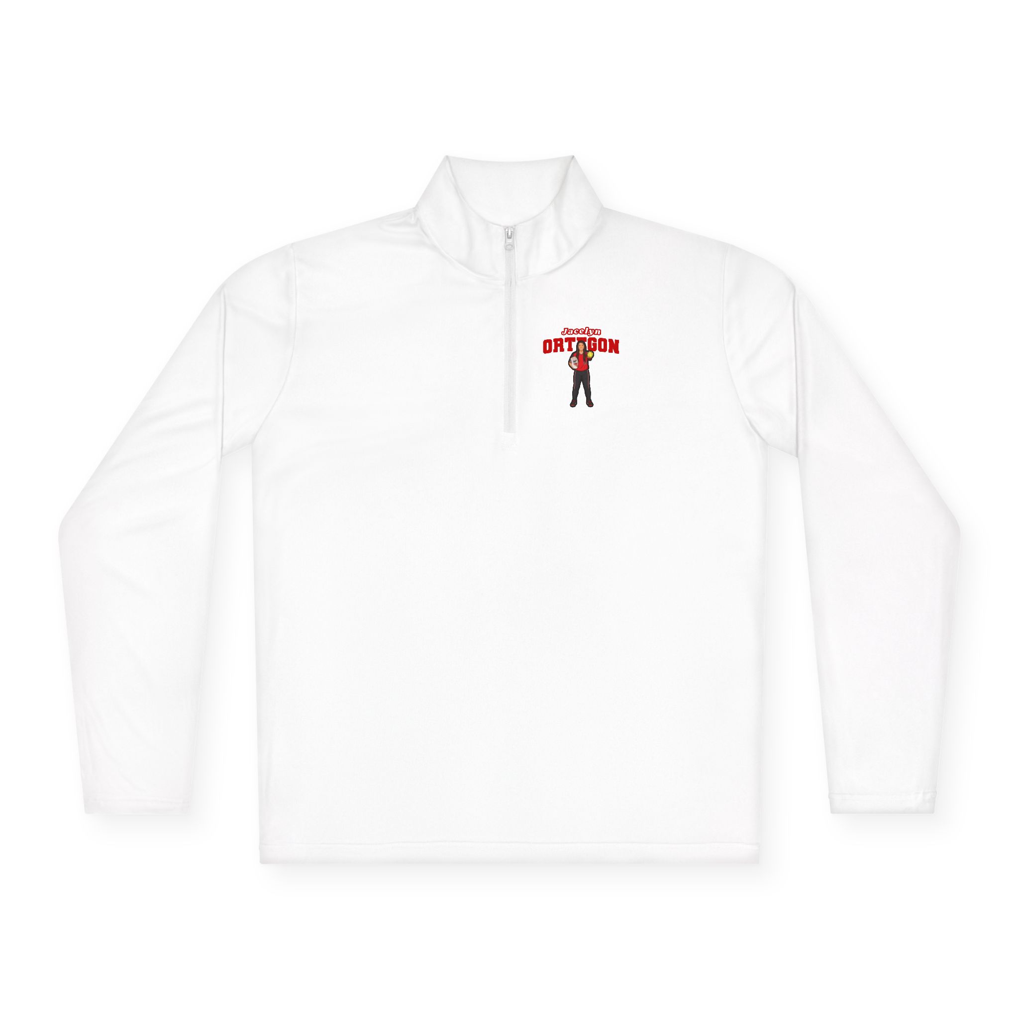 Q-Zip Pullover — character_name_arch in White