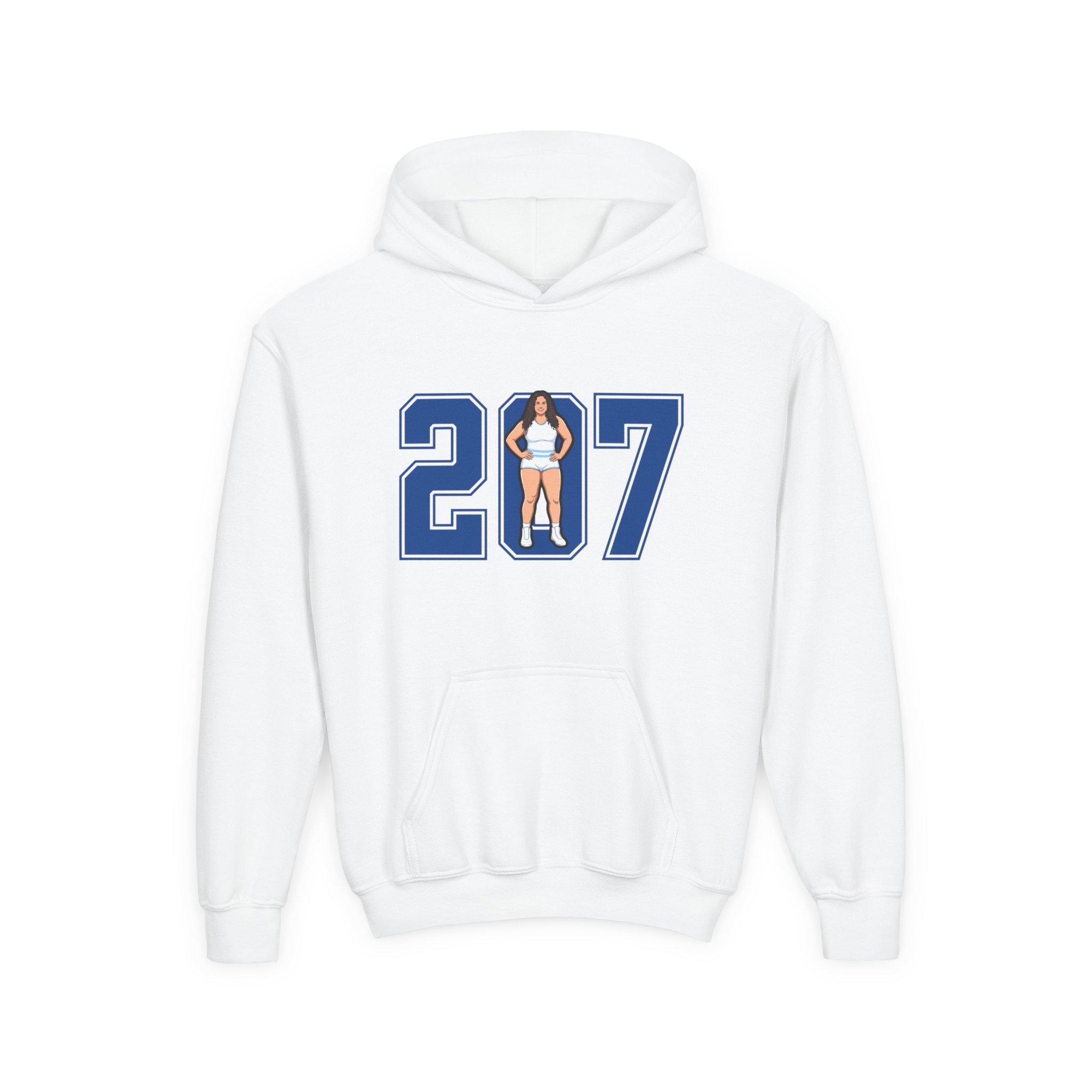 Youth Hoodie — character_number in White