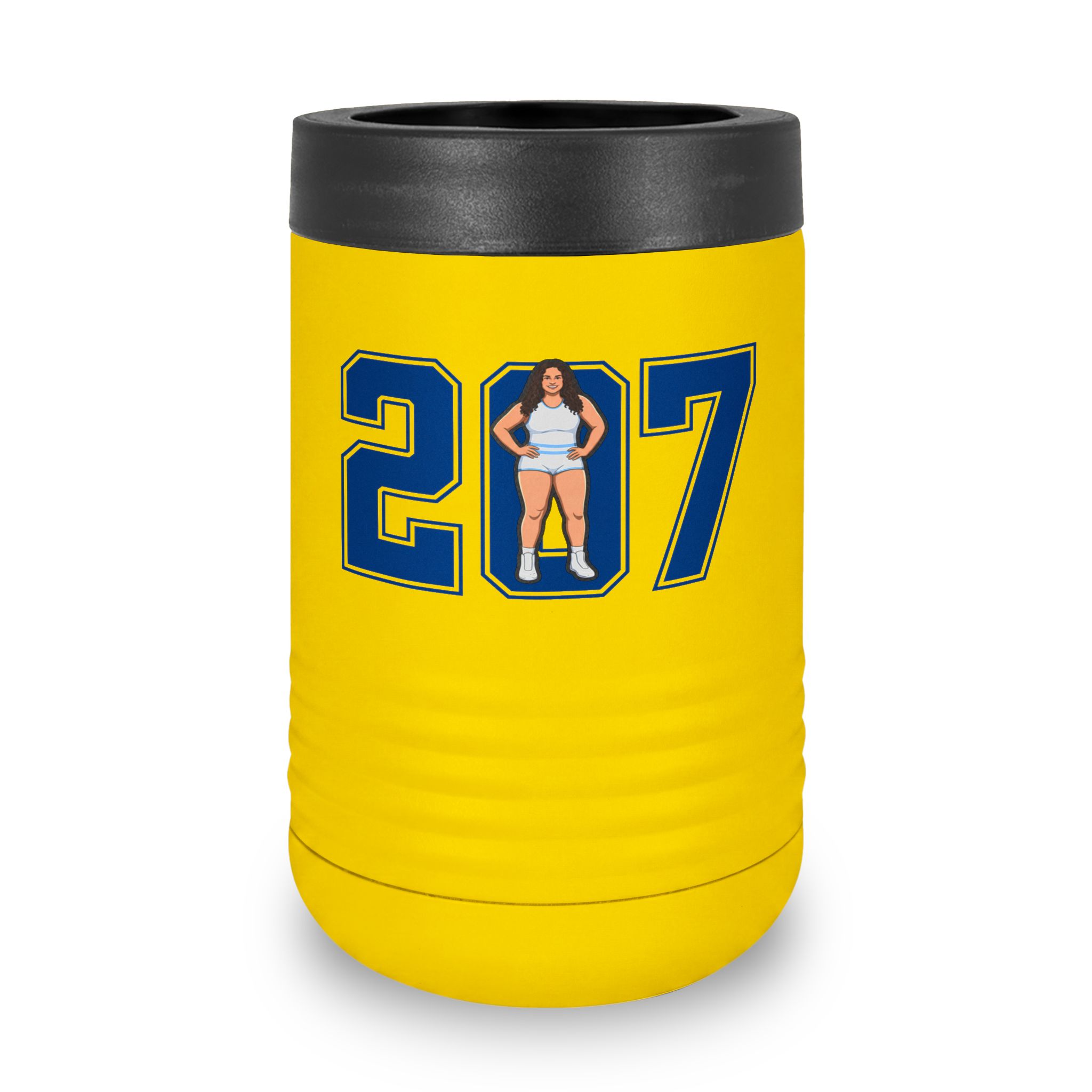 Stainless Can Cooler — character_number in Yellow