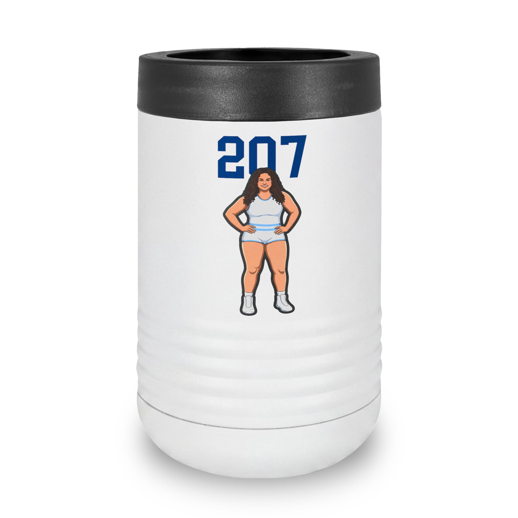 Stainless Can Cooler — character_number_top in White