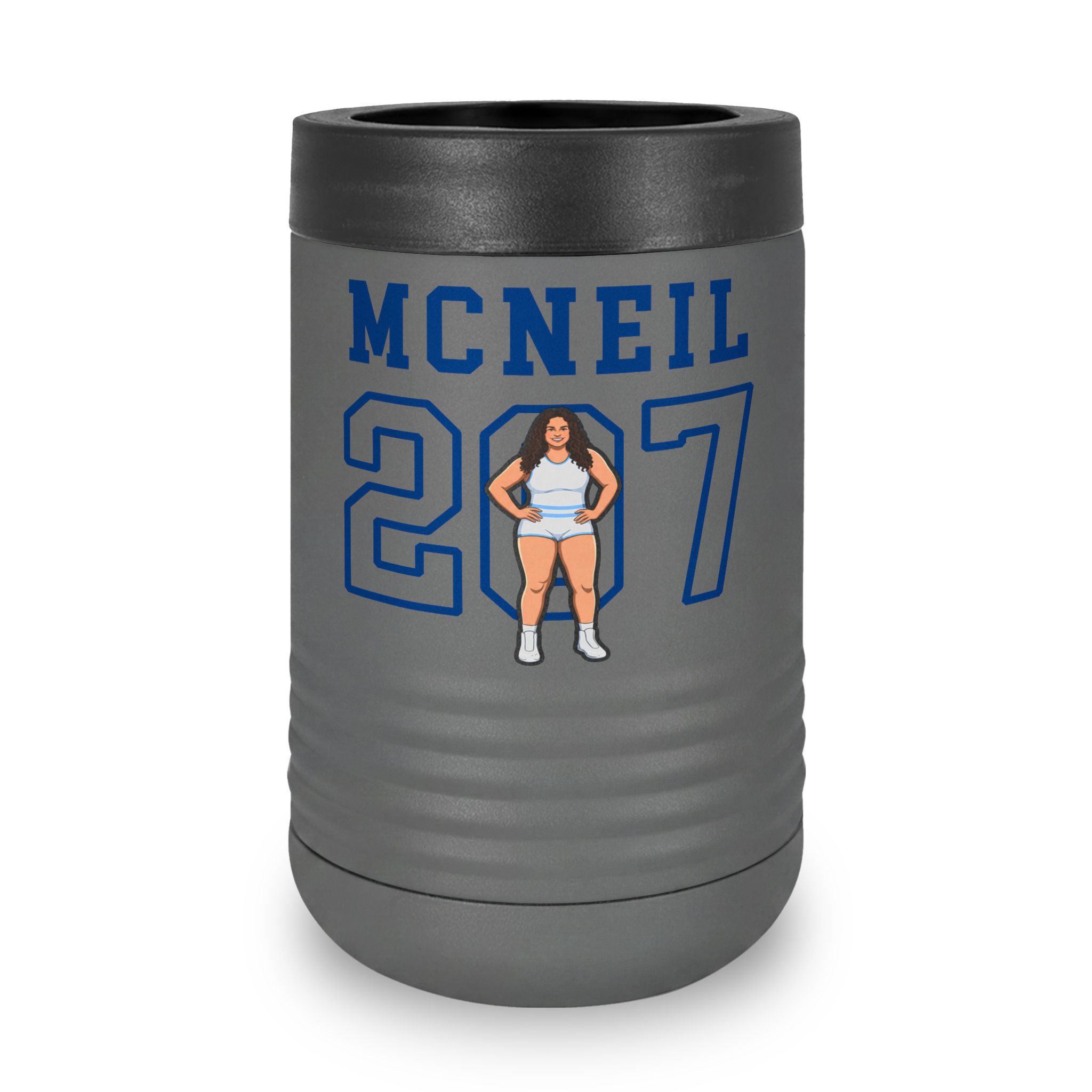Stainless Can Cooler — character_shirsey in Grey