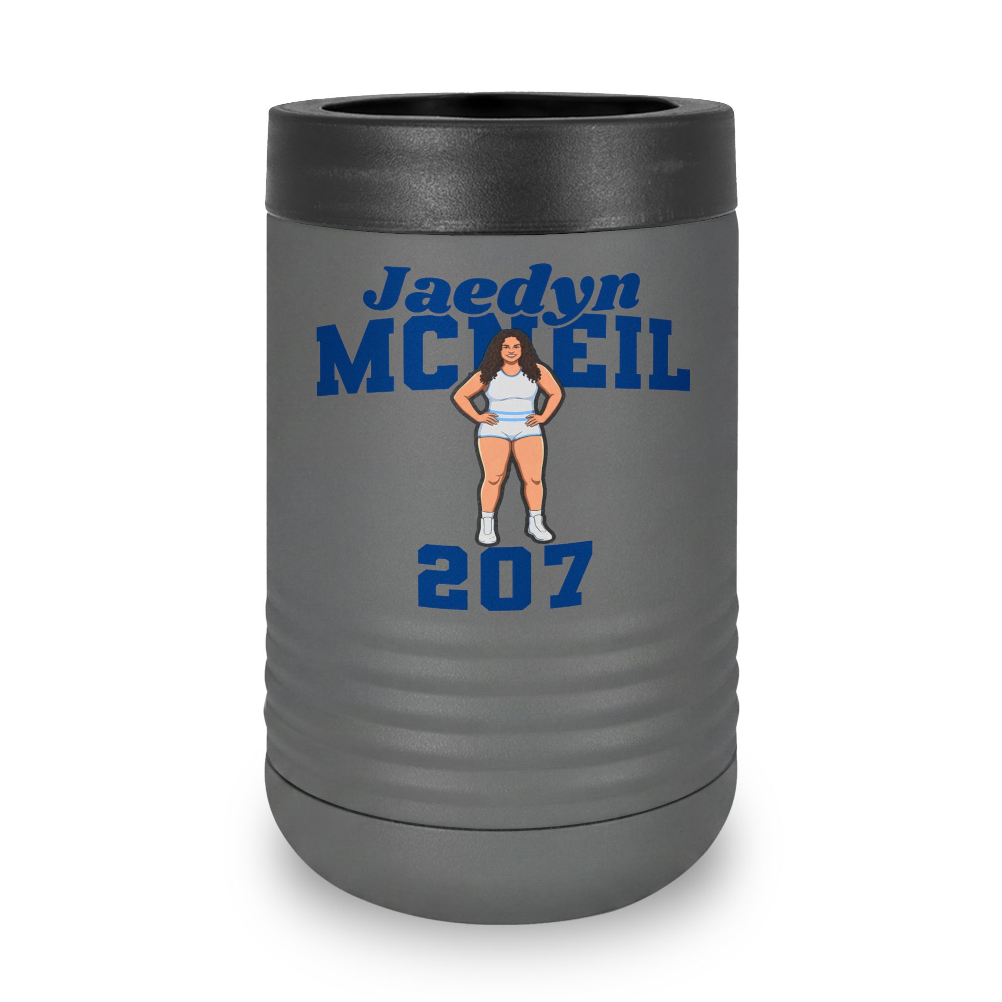 Stainless Can Cooler — character_signature_arch in Grey