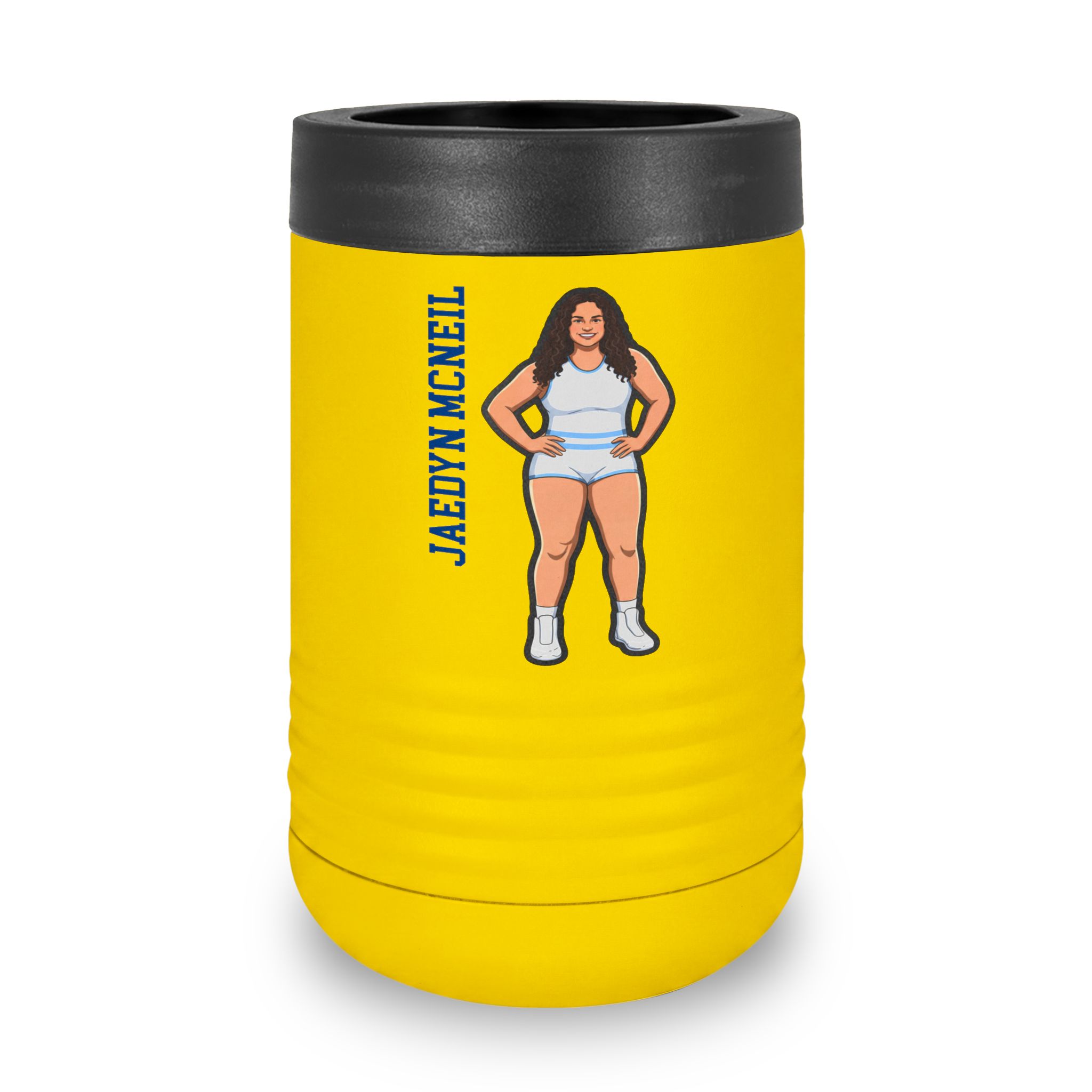 Stainless Can Cooler — character_name_vertical in Yellow