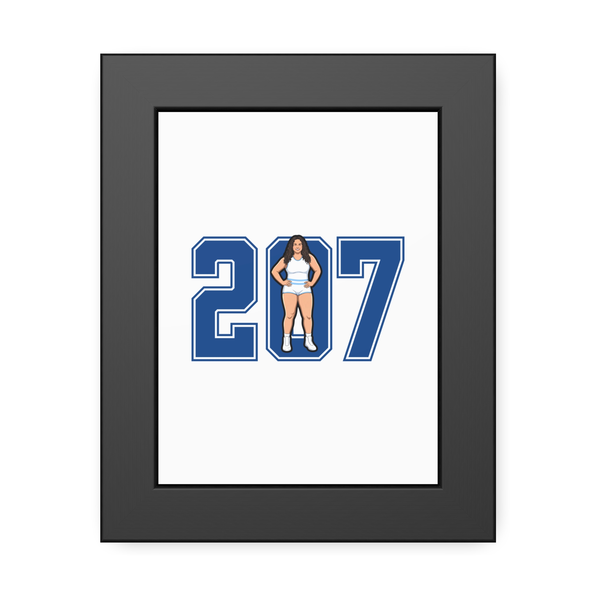 Framed Poster — character_number in Black