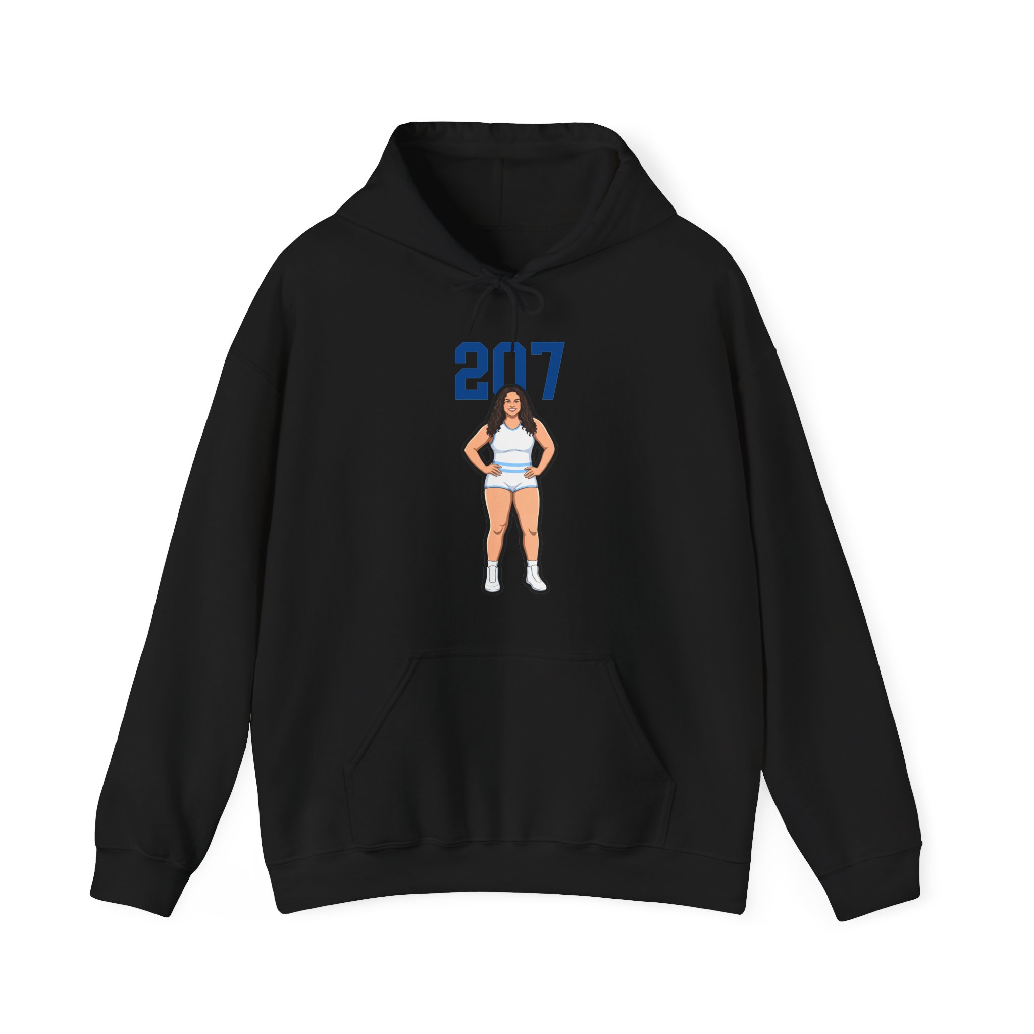 Hoodie — character_number_top in Black