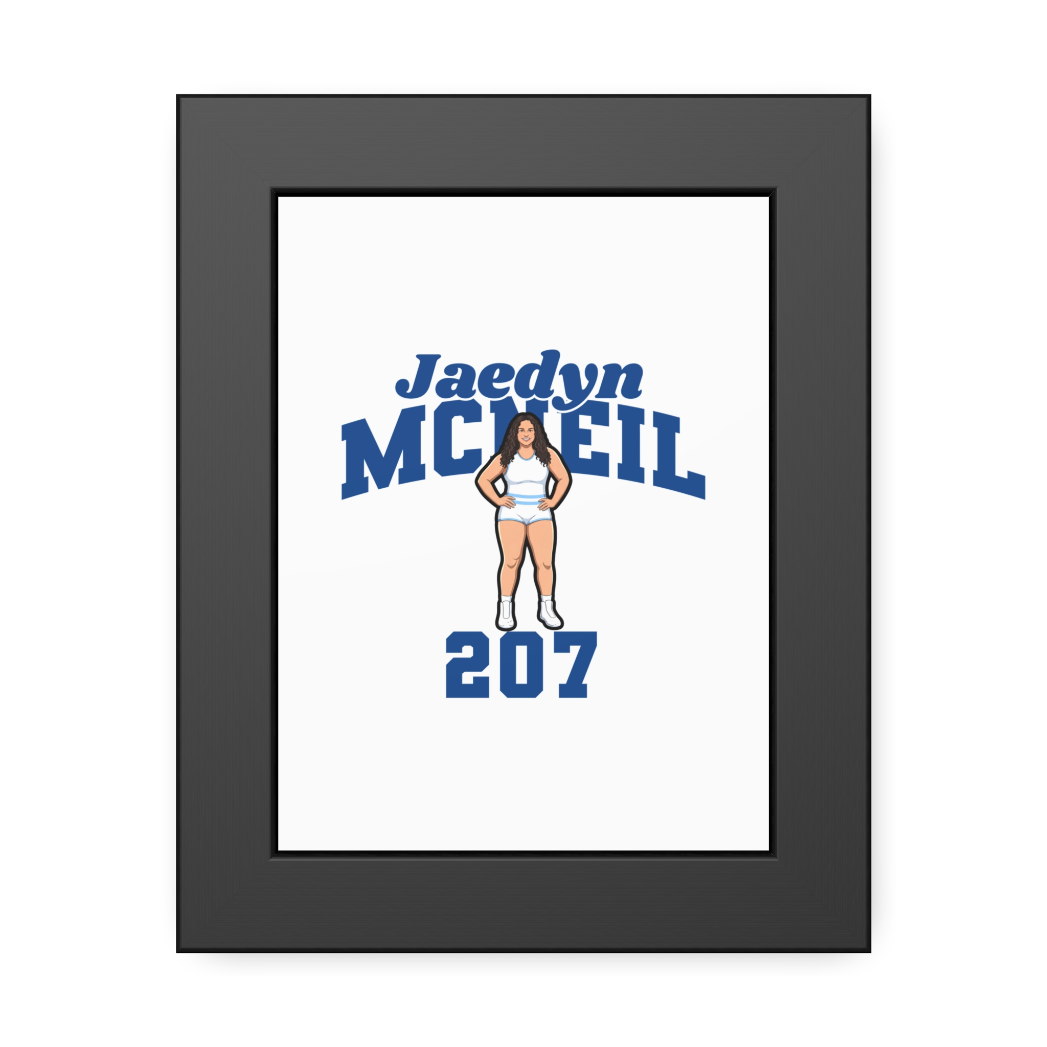 Framed Poster — character_signature_arch in Black