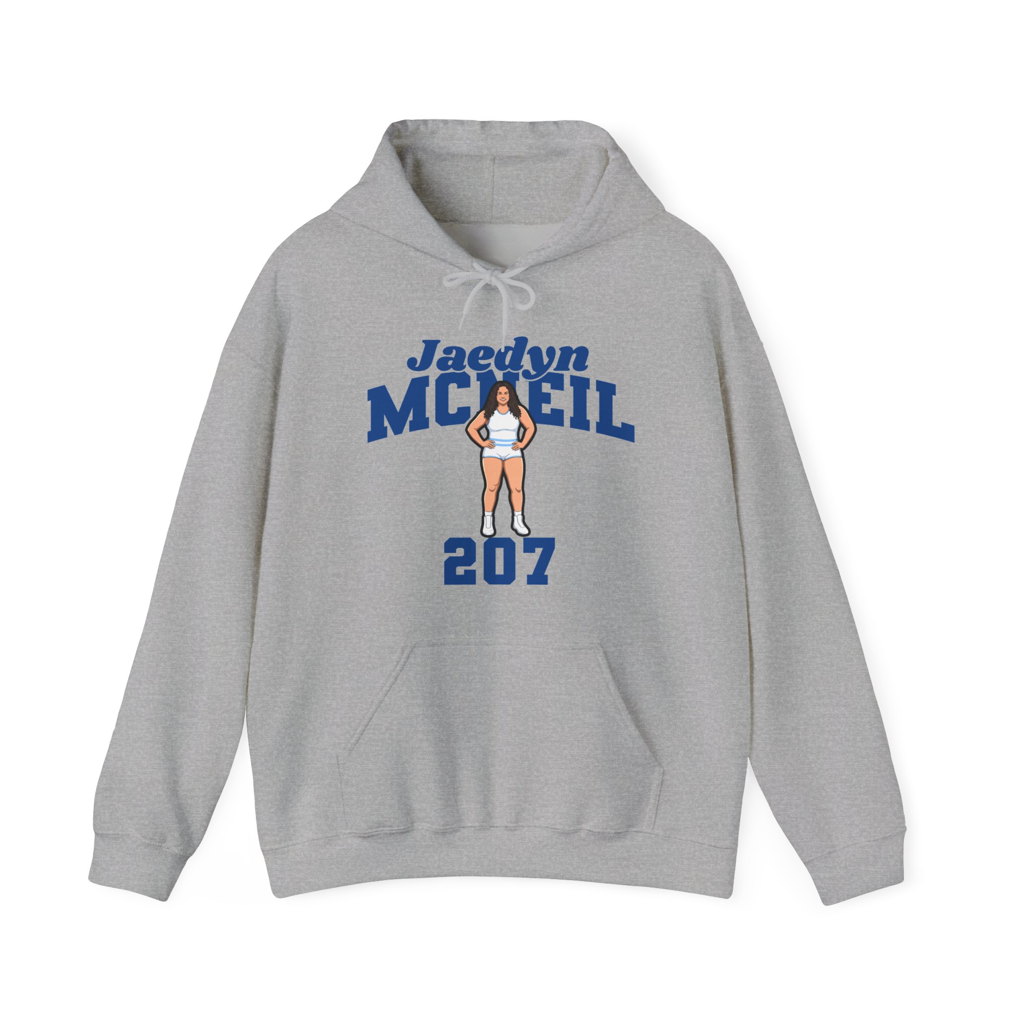 Hoodie — character_signature_arch in Grey