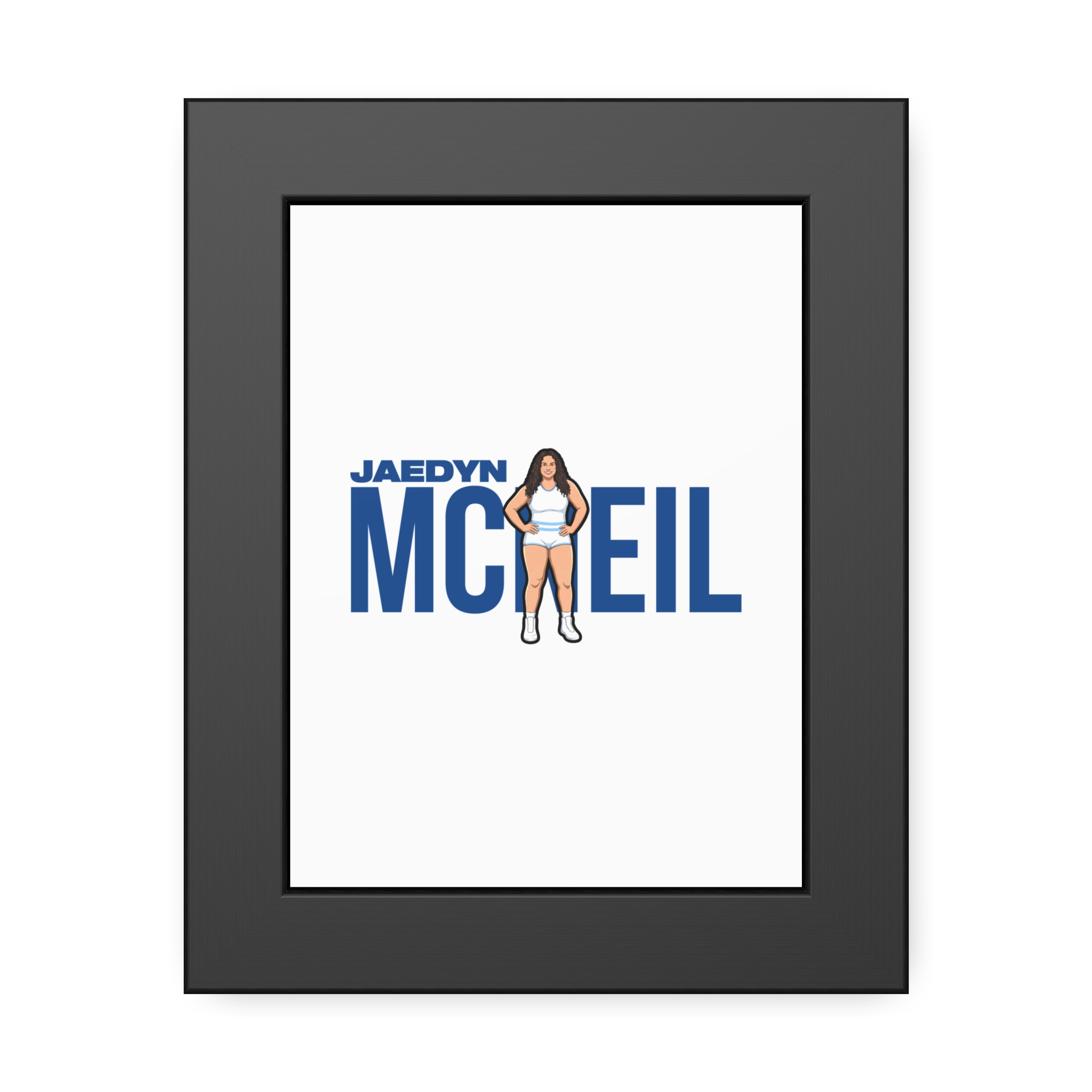 Framed Poster — character_player_name in Black