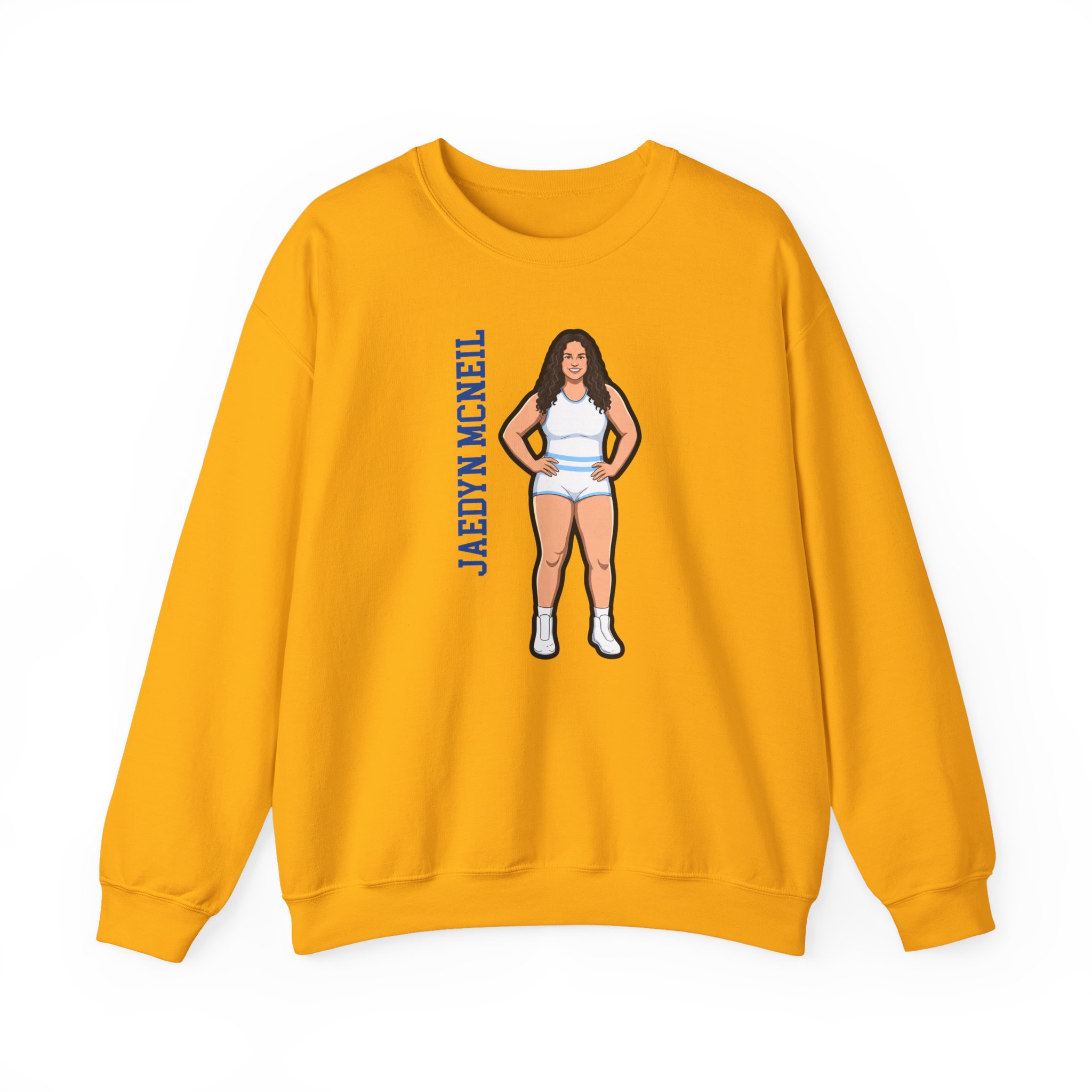 Crewneck Sweatshirt — character_name_vertical in Gold