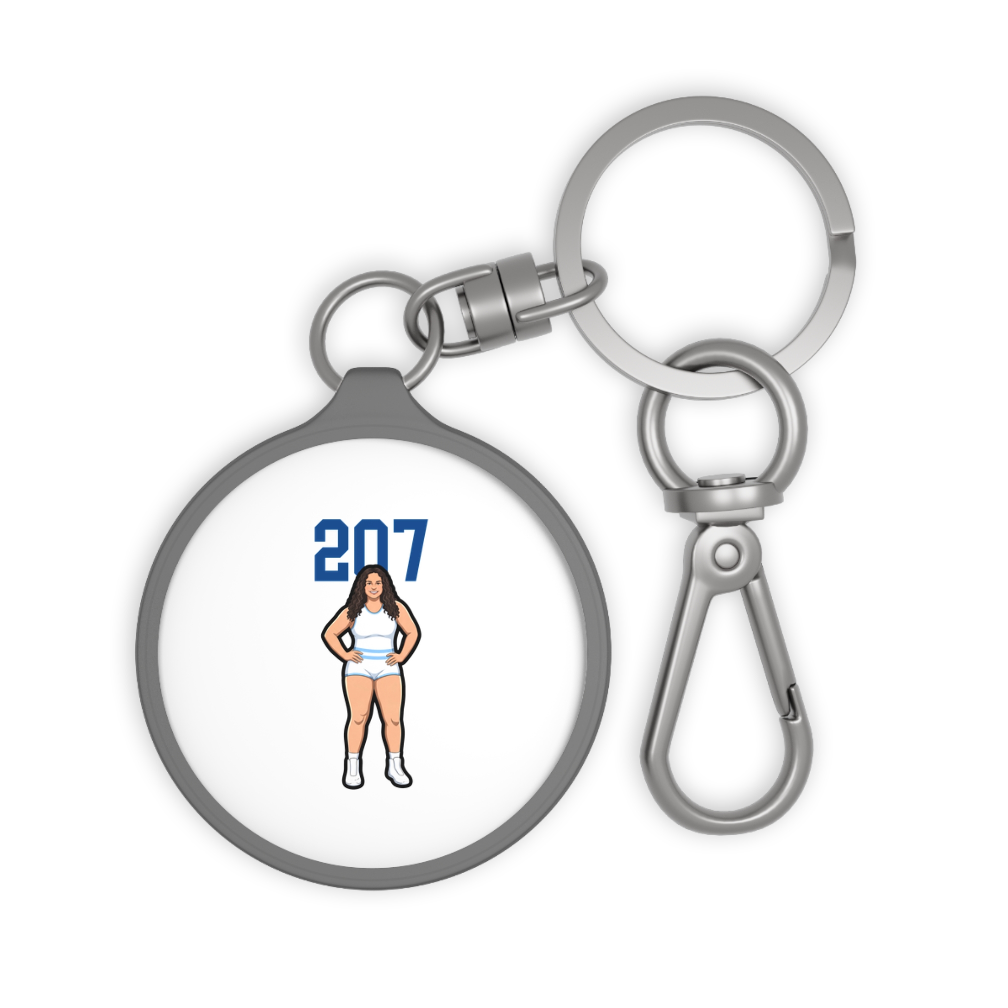Keychain — character_number_top in Grey