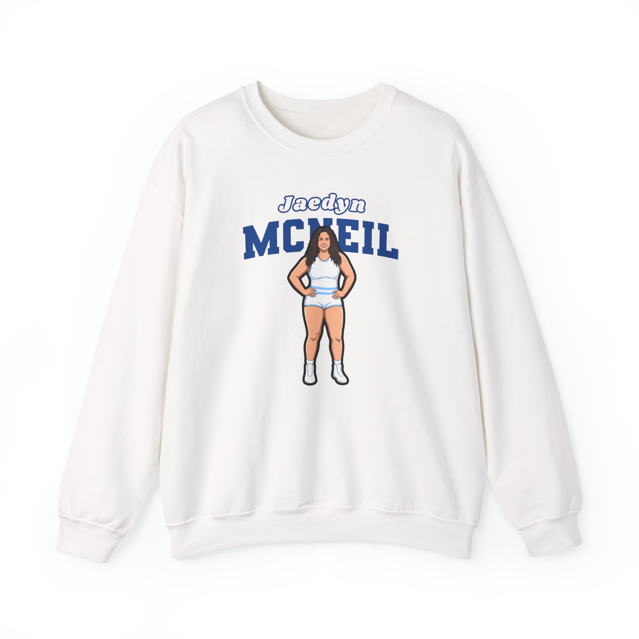Crewneck Sweatshirt — character_name_arch in White