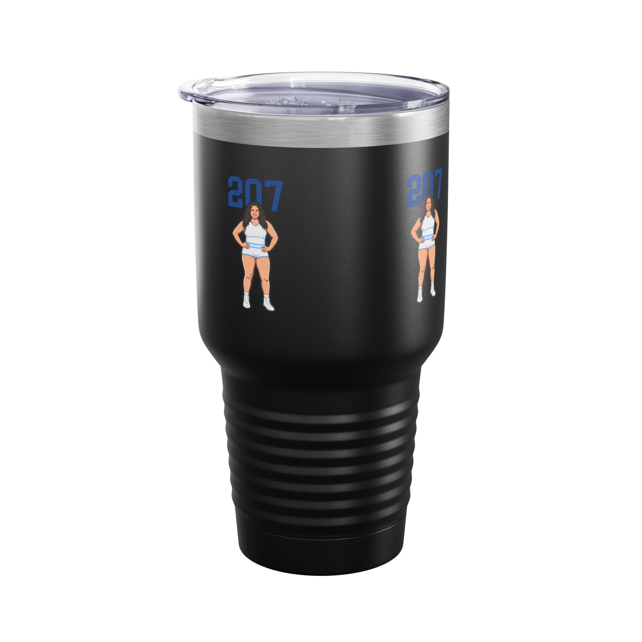 30oz Tumbler — character_number_top in Black