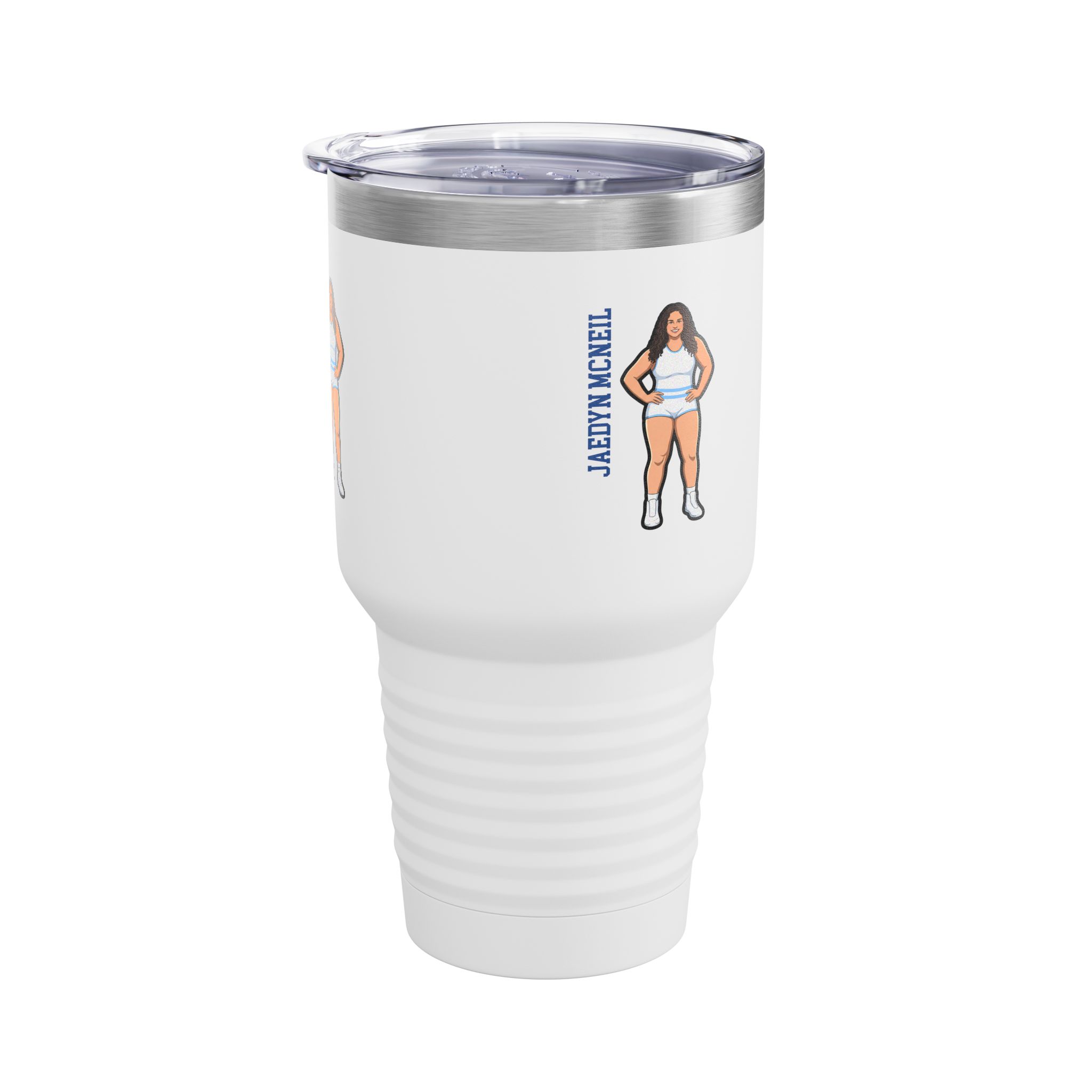 30oz Tumbler — character_name_vertical in White