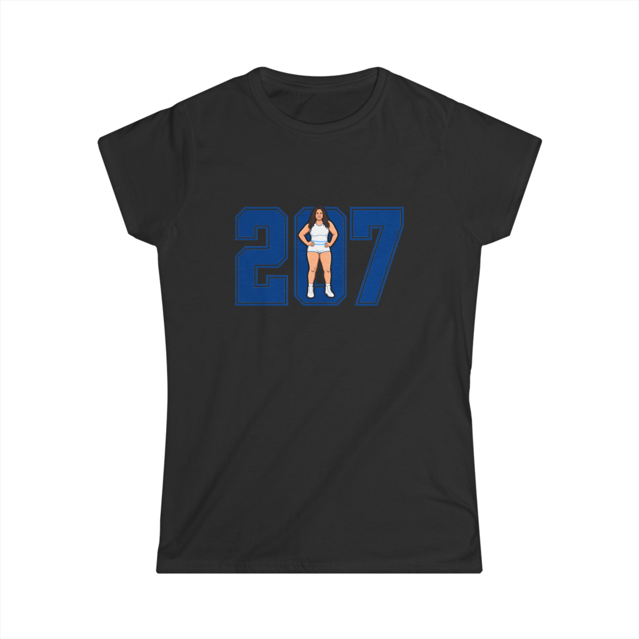 Women's Softstyle Tee — character_number in Black