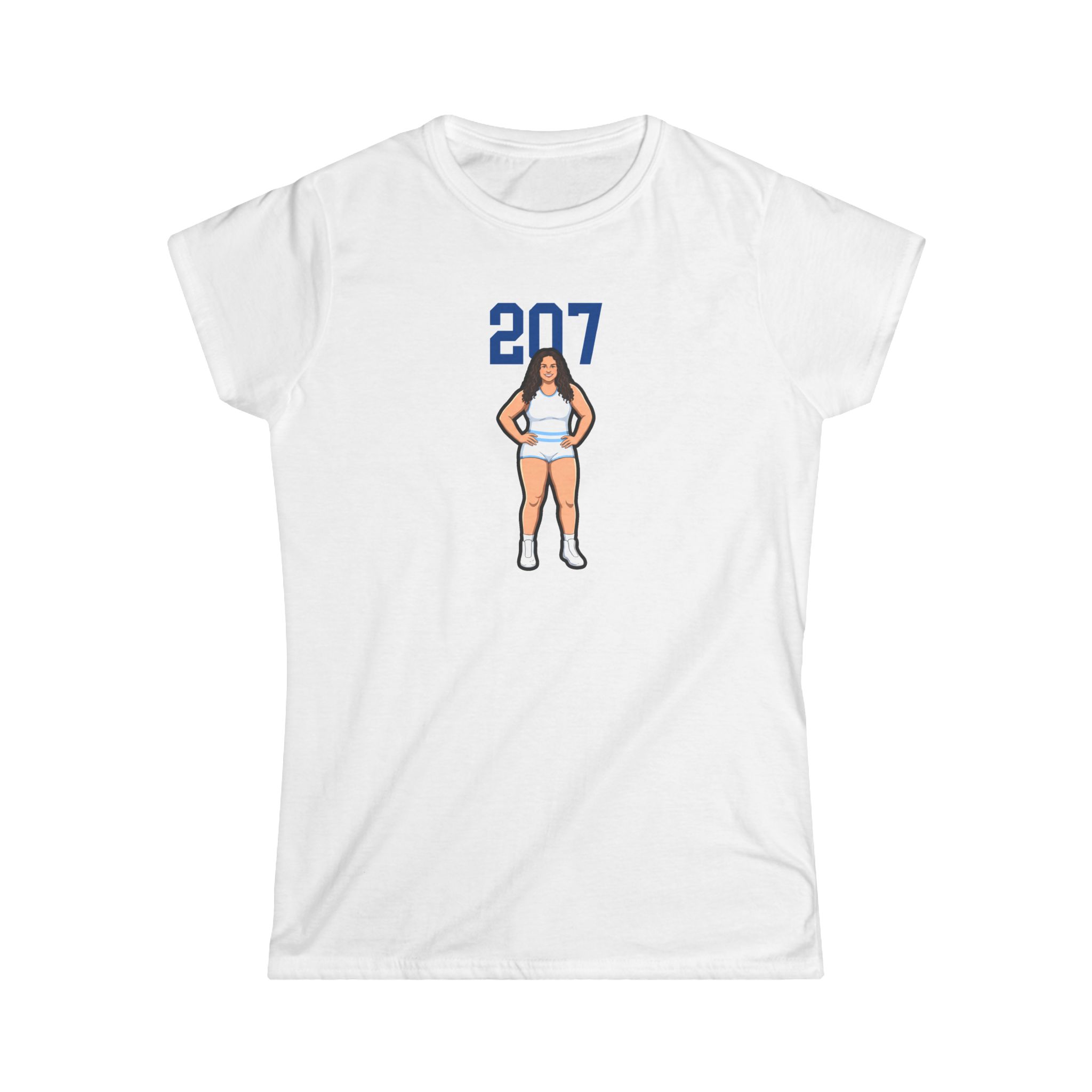Women's Softstyle Tee — character_number_top in White