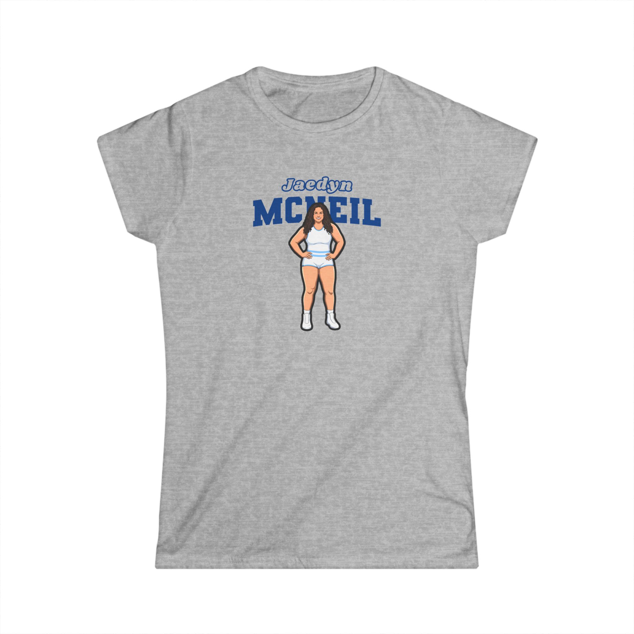 Women's Softstyle Tee — character_name_arch in Grey