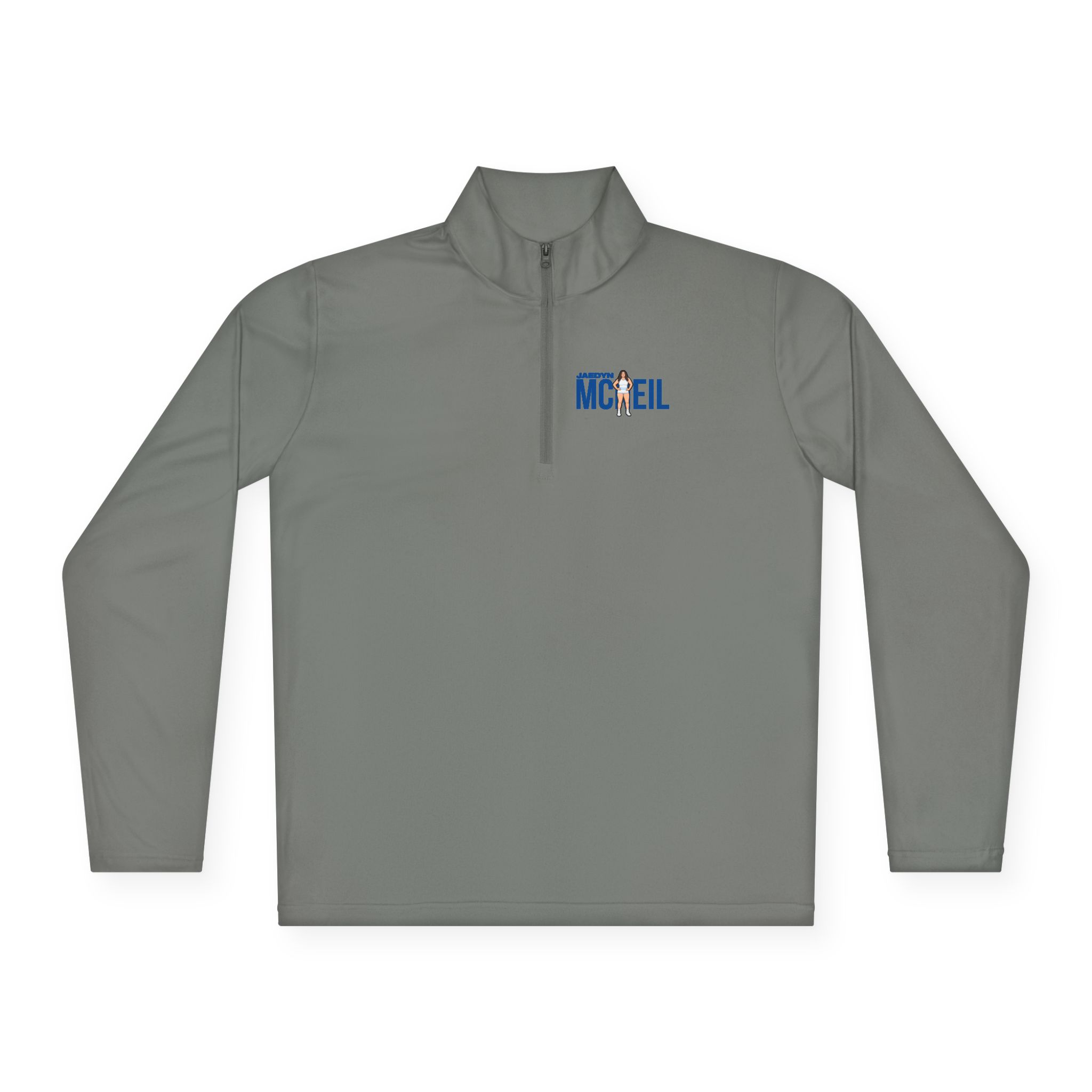 Q-Zip Pullover — character_player_name in Grey