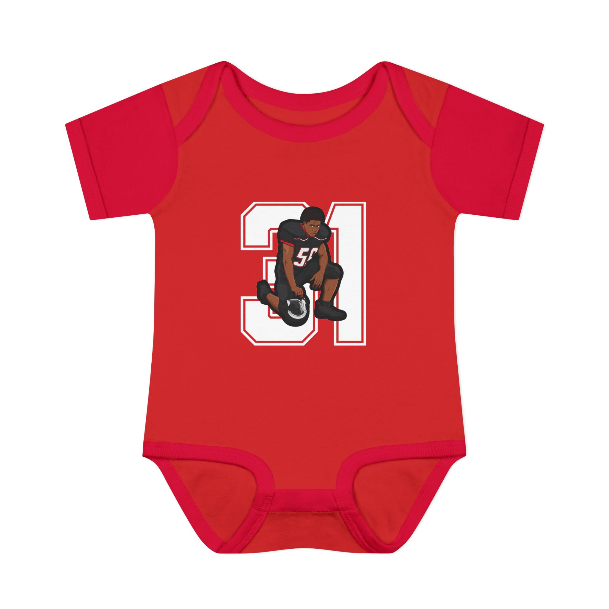 Baby Onesie — character_number in Red