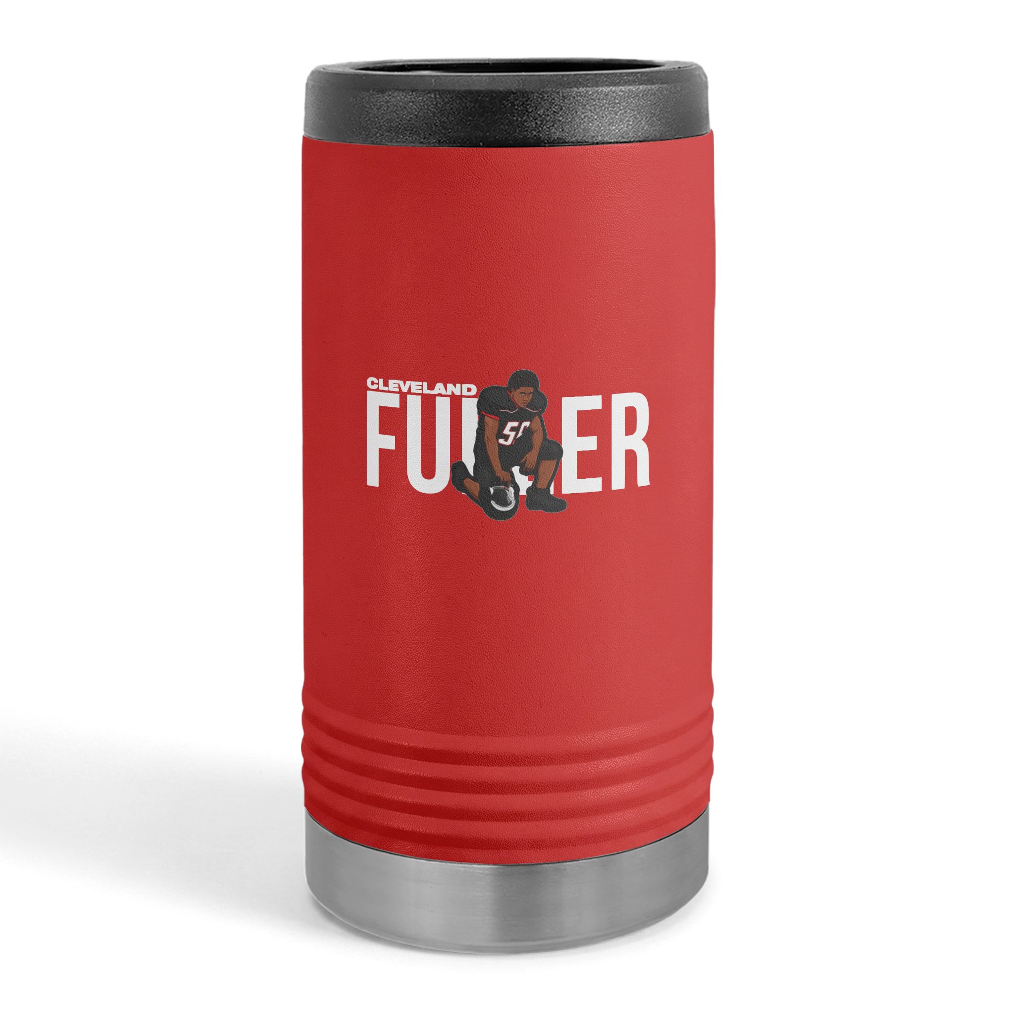 Slim Stainless Can Cooler — character_player_name in Red