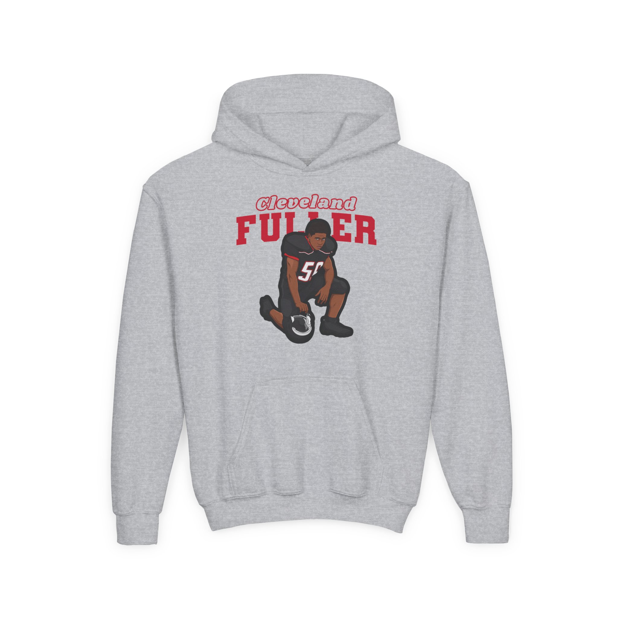 Youth Hoodie — character_name_arch in Grey