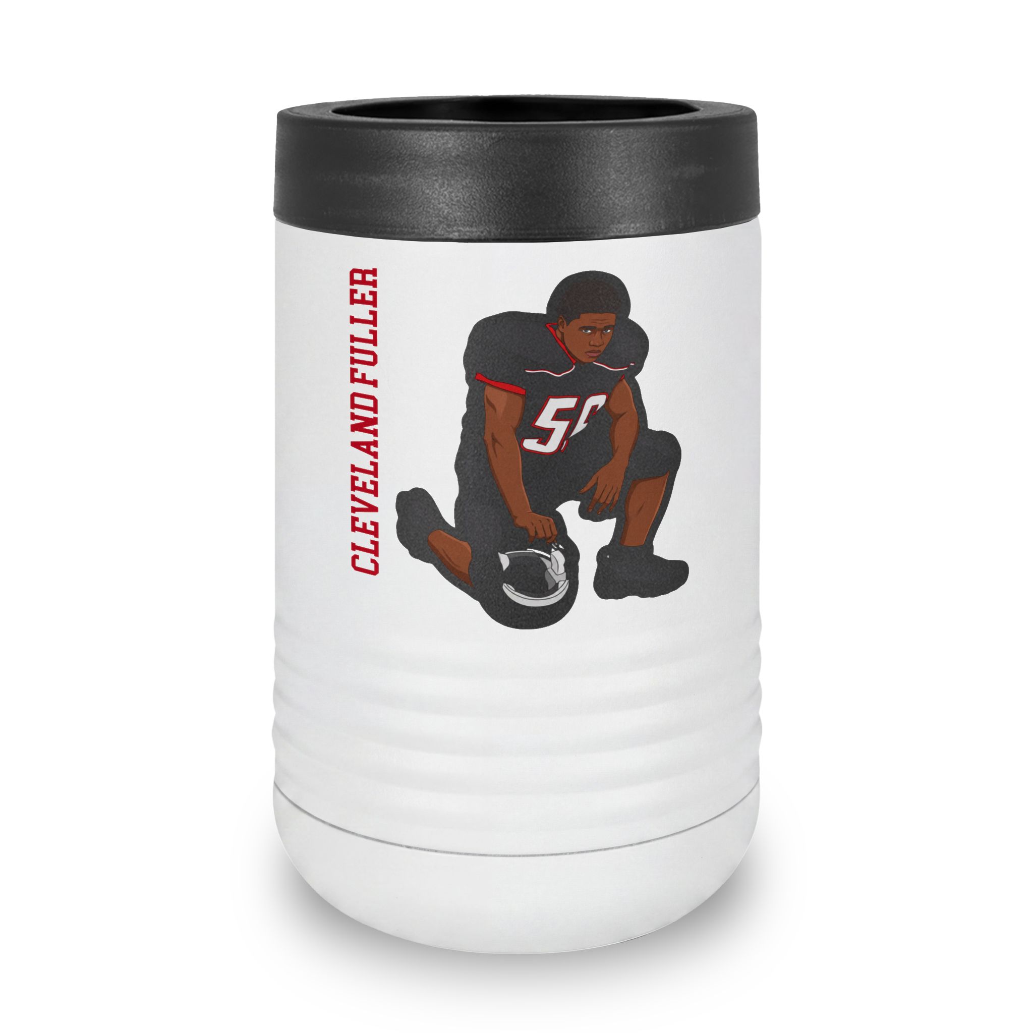 Stainless Can Cooler — character_name_vertical in White