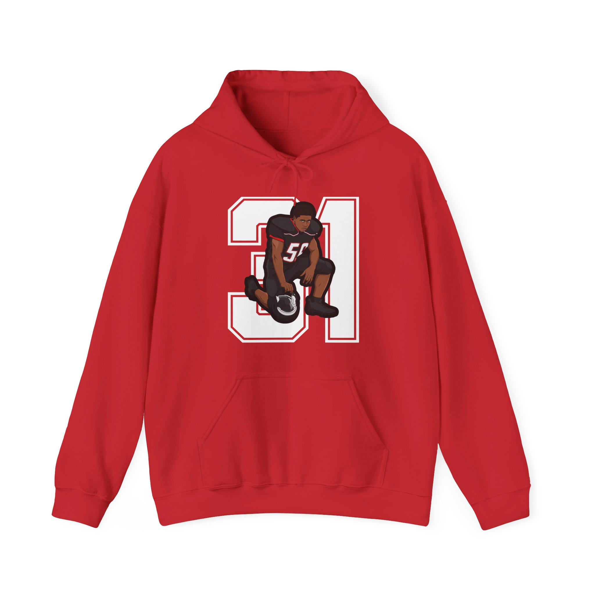 Hoodie — character_number in Red