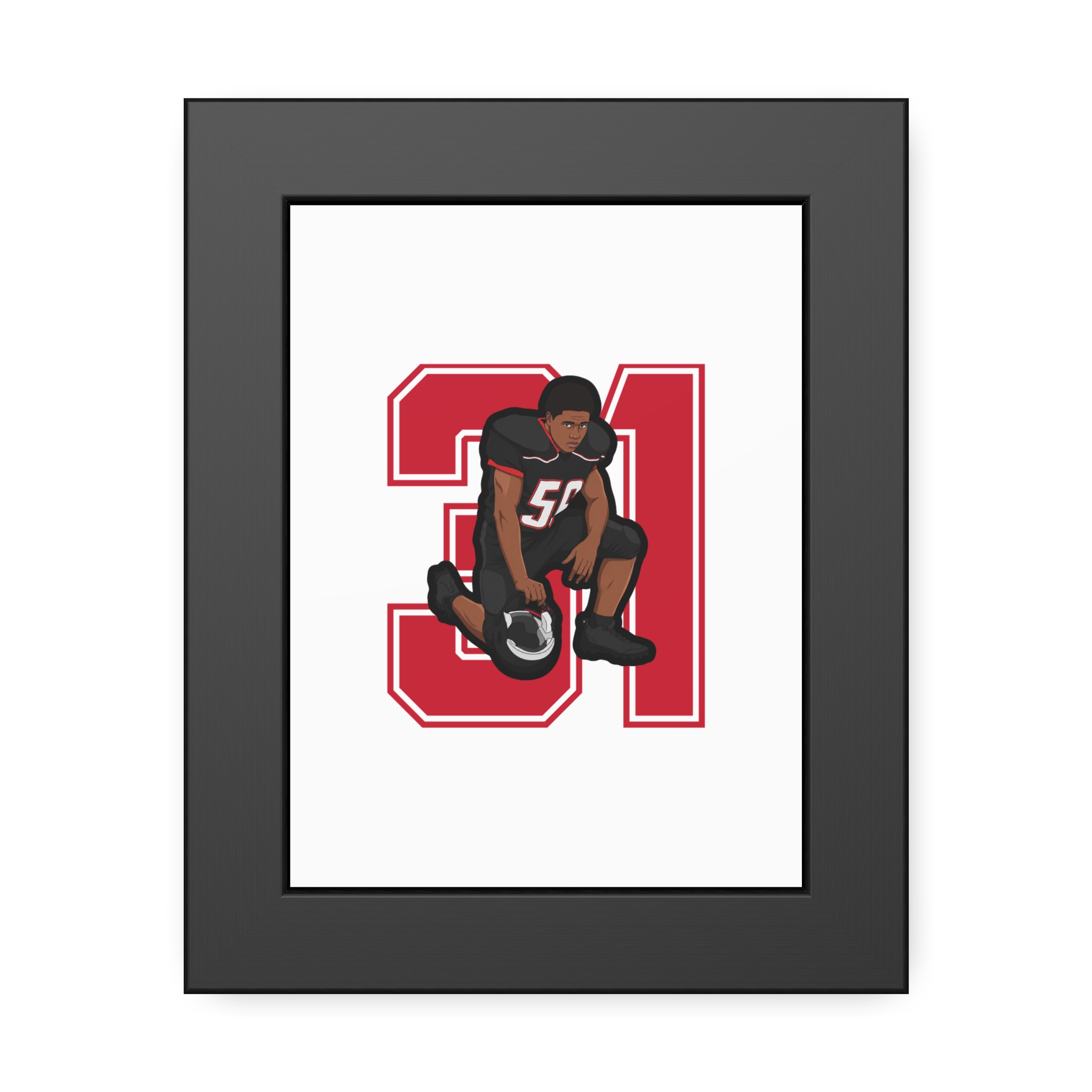 Framed Poster — character_number in Black