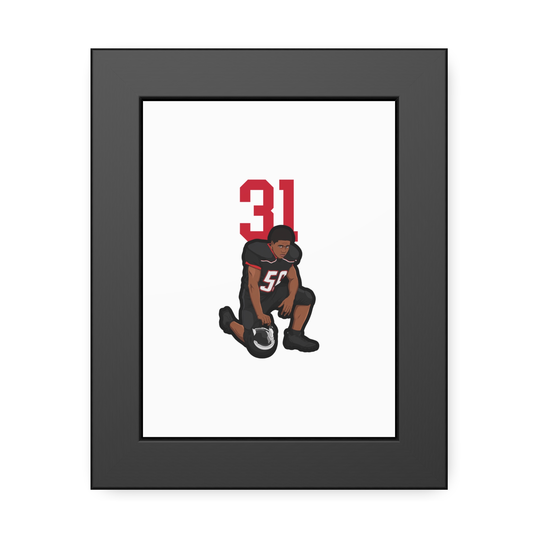 Framed Poster — character_number_top in Black