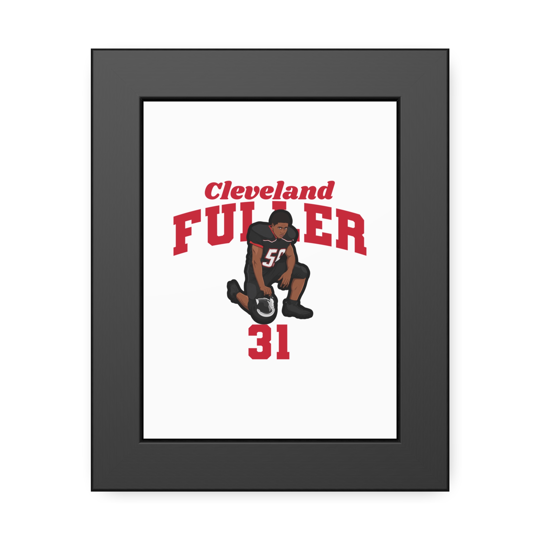 Framed Poster — character_signature_arch in Black