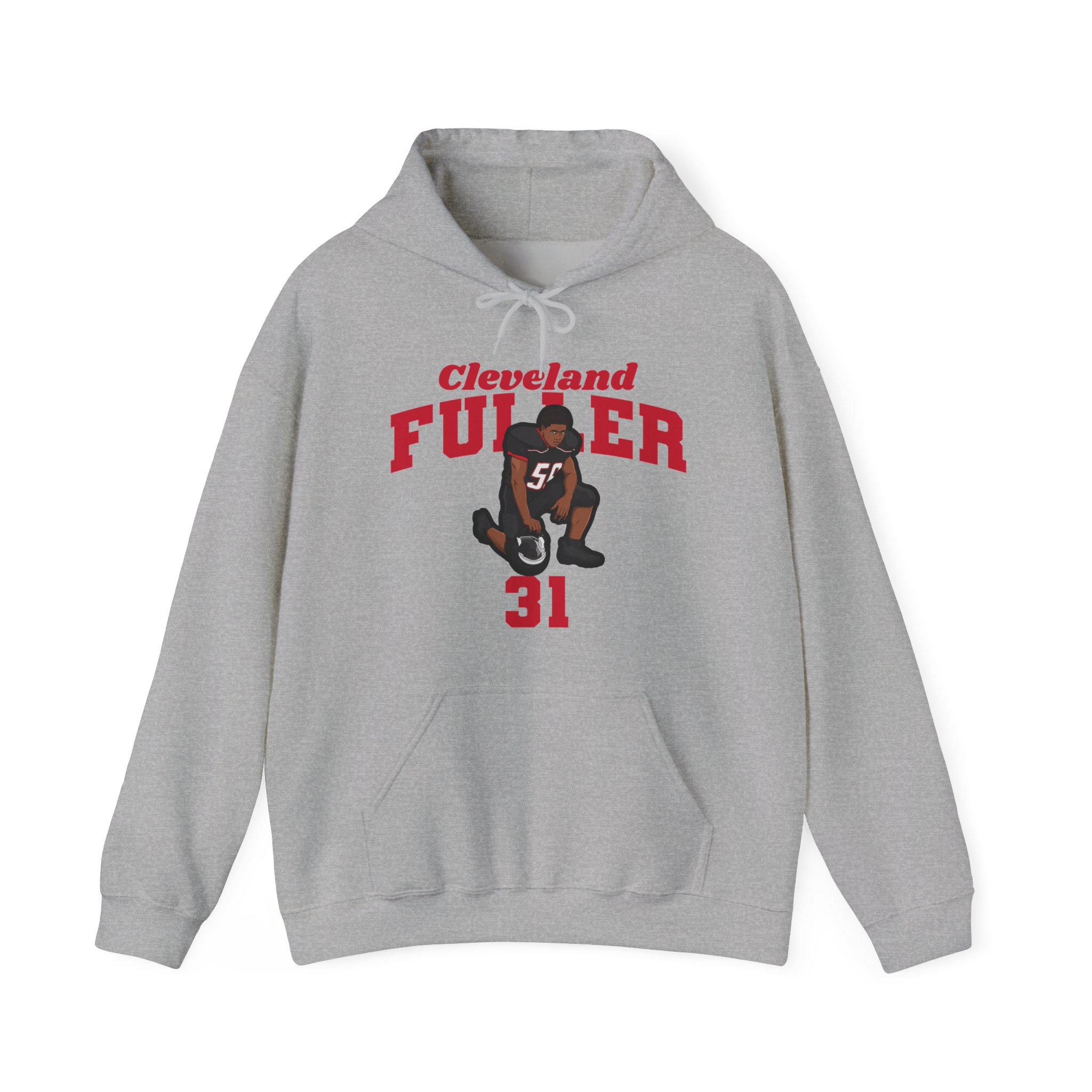 Hoodie — character_signature_arch in Grey