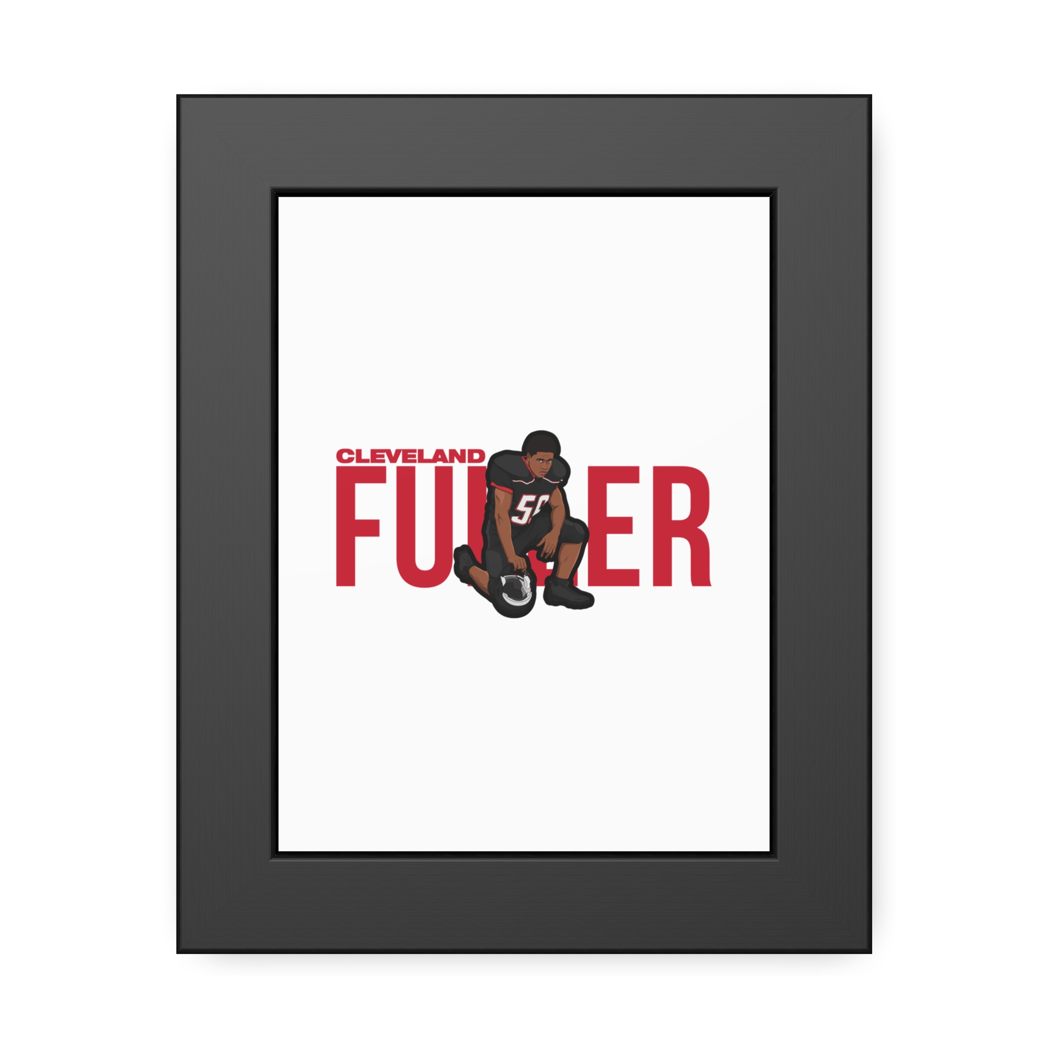 Framed Poster — character_player_name in Black