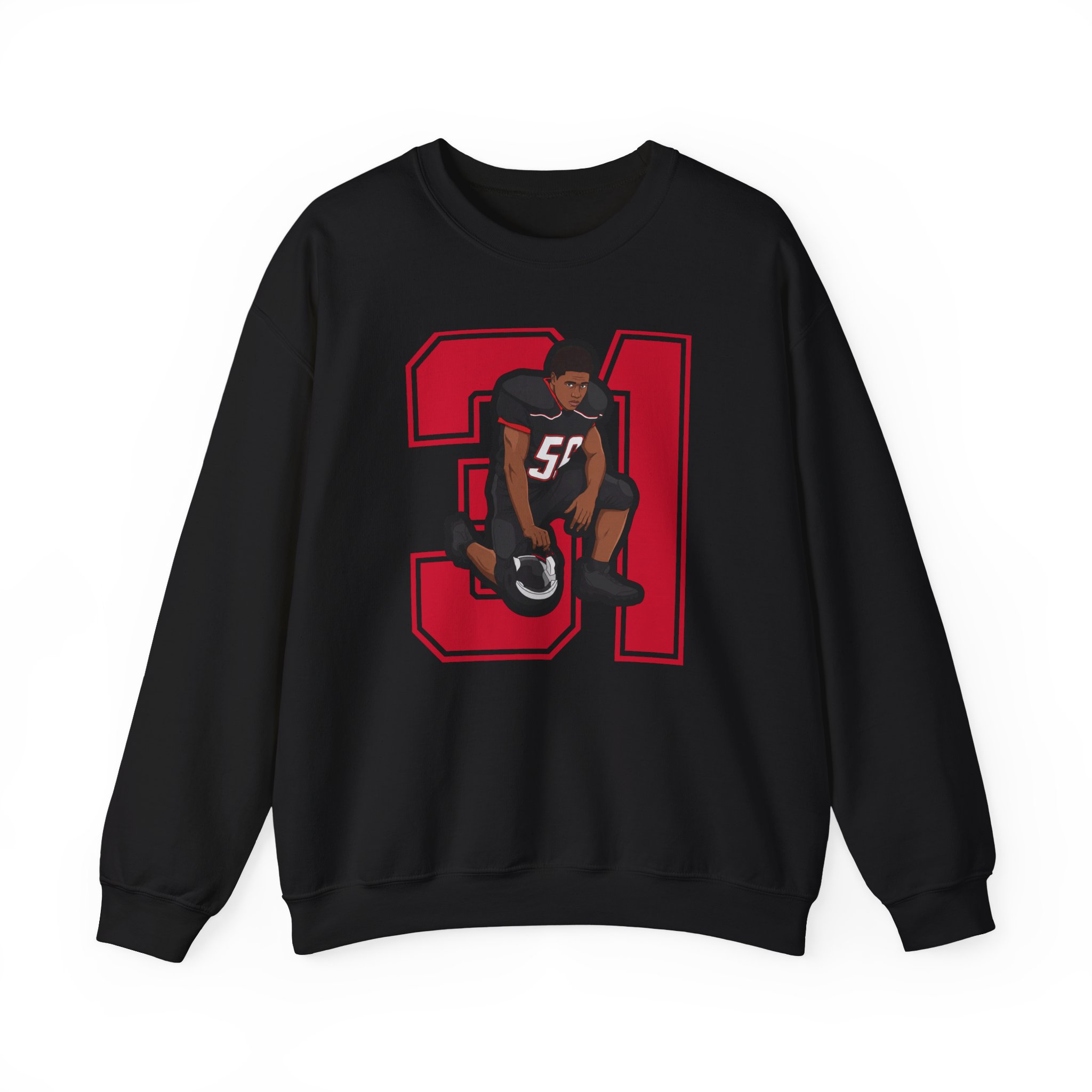 Crewneck Sweatshirt — character_number in Black