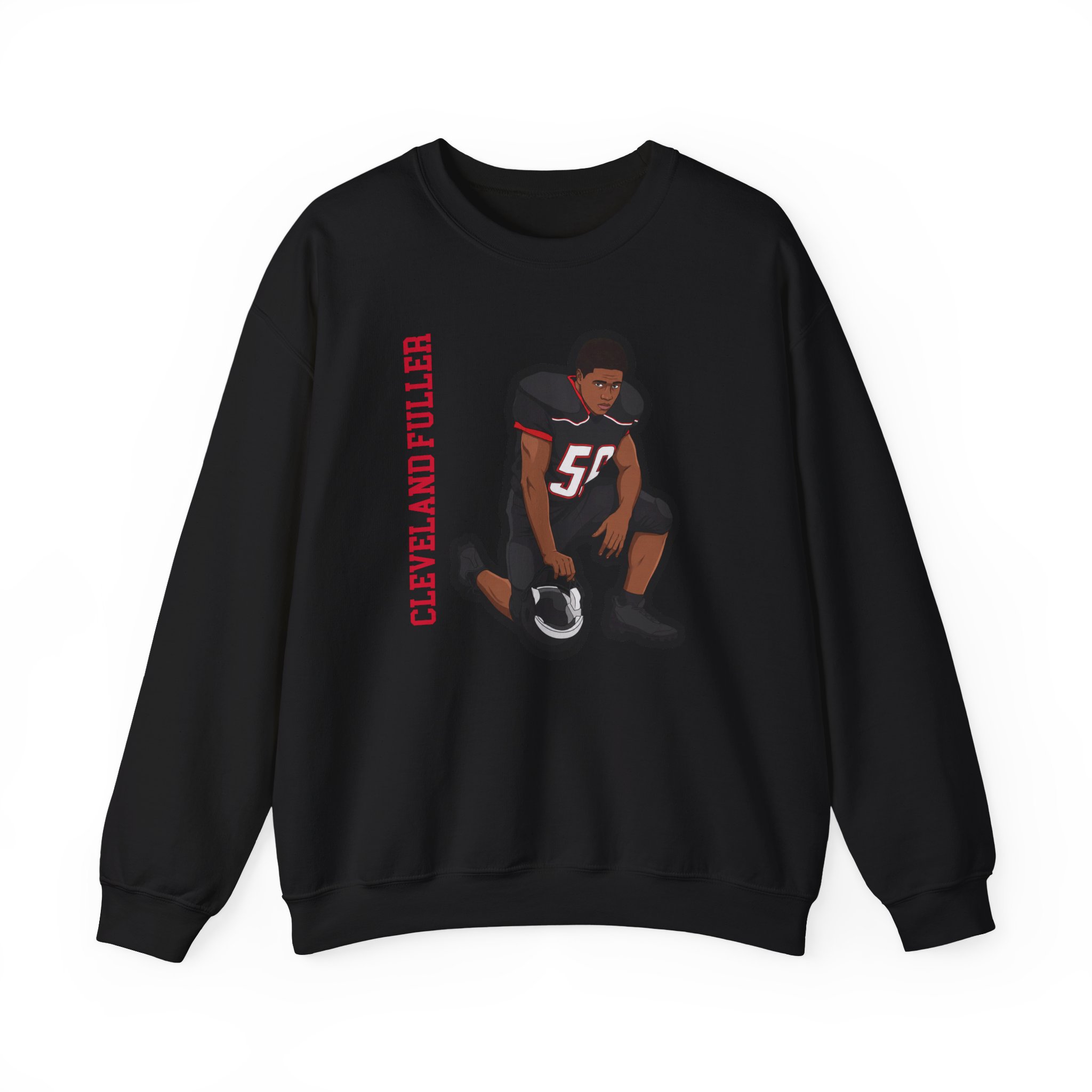 Crewneck Sweatshirt — character_name_vertical in Black